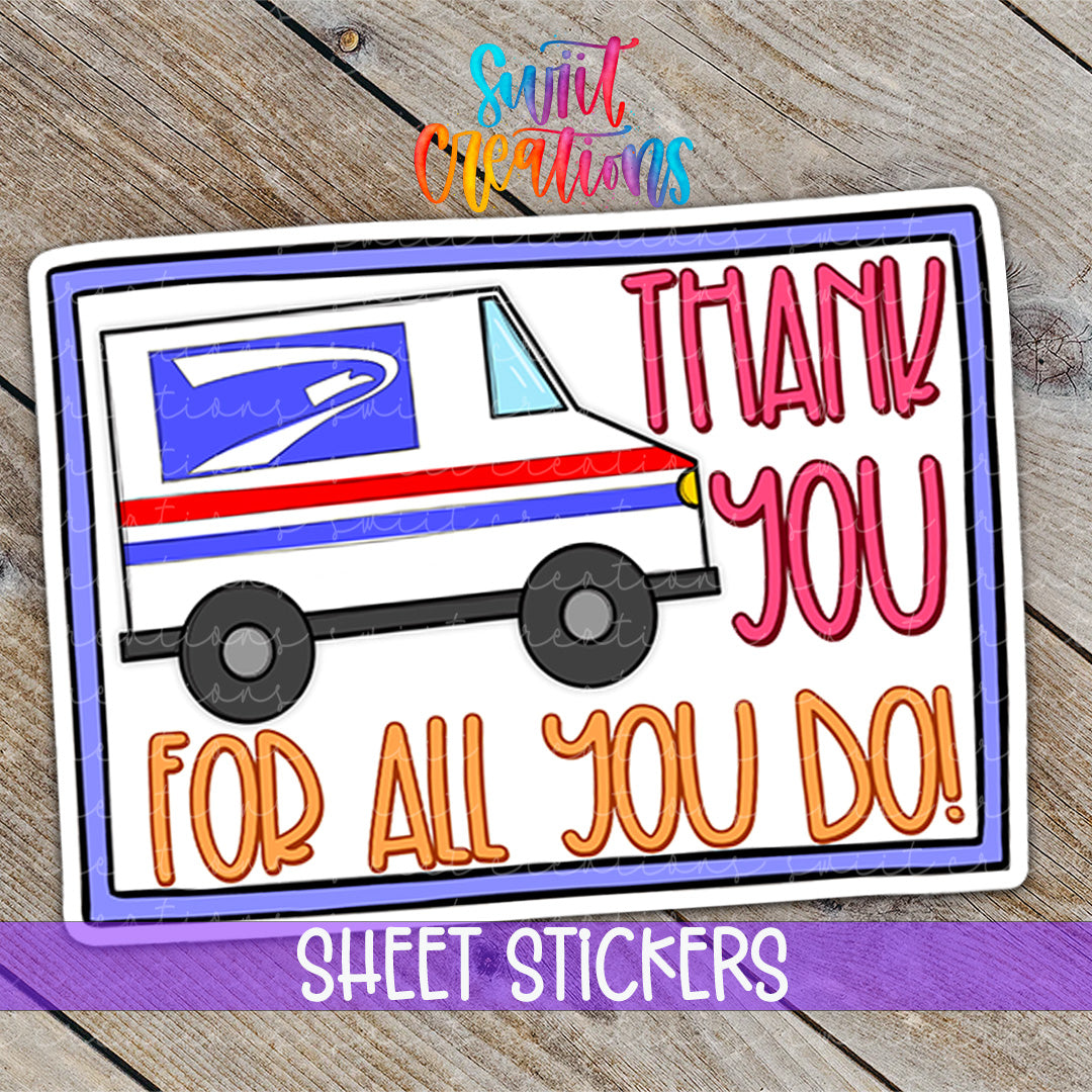 a sticker with the words thank you for all you do