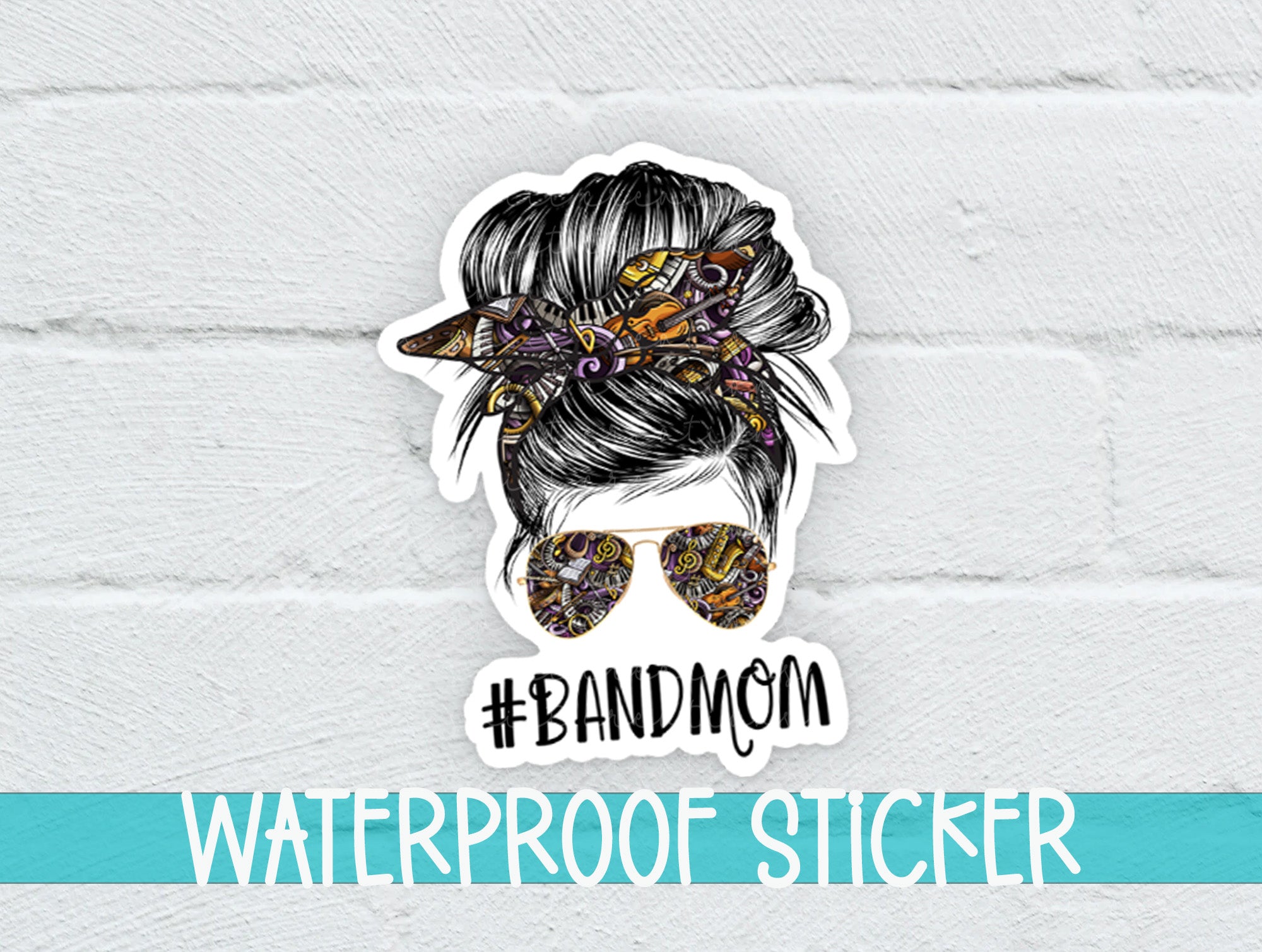 a sticker of a woman with a flower in her hair