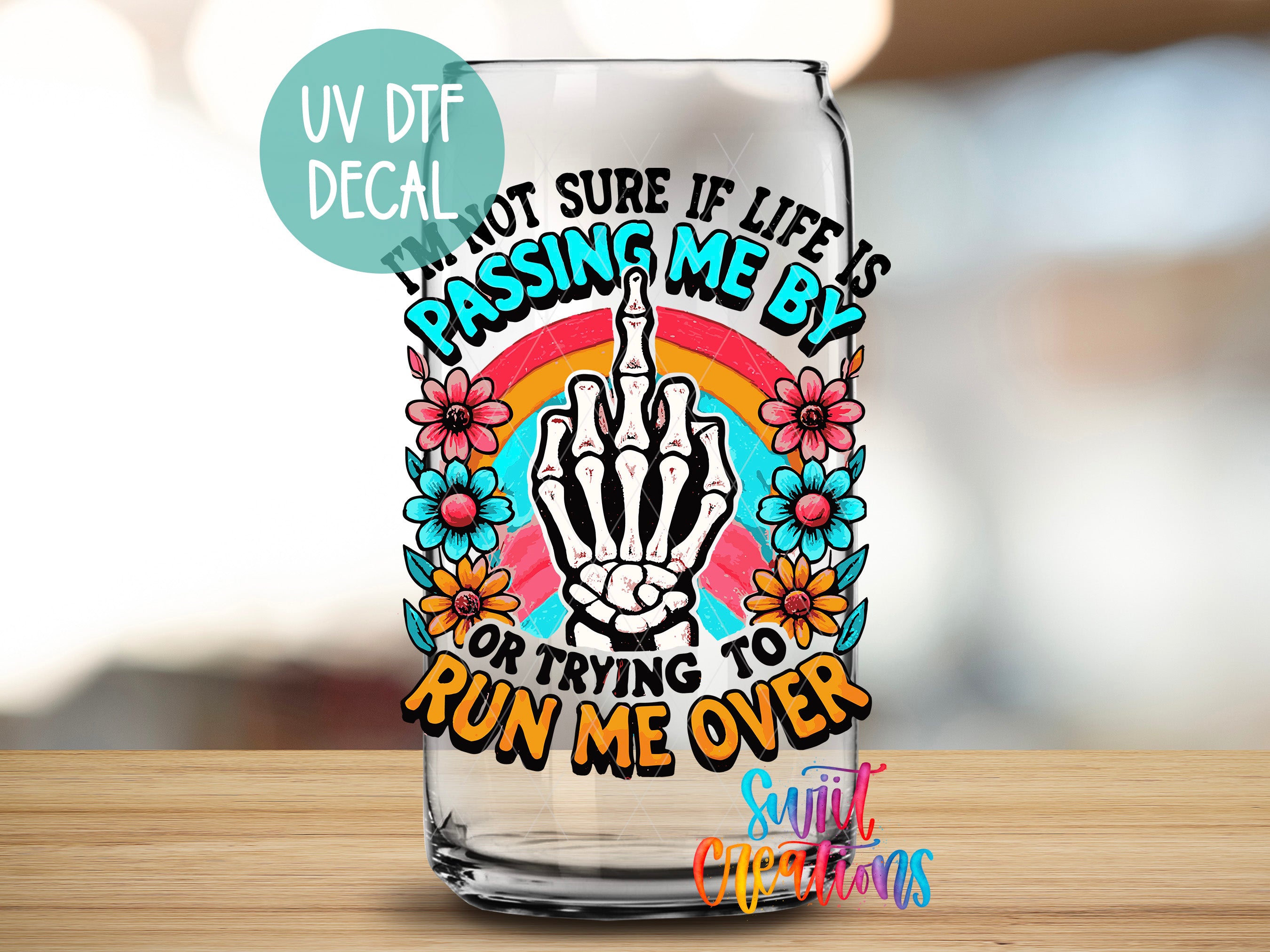 a shot glass with a saying on it