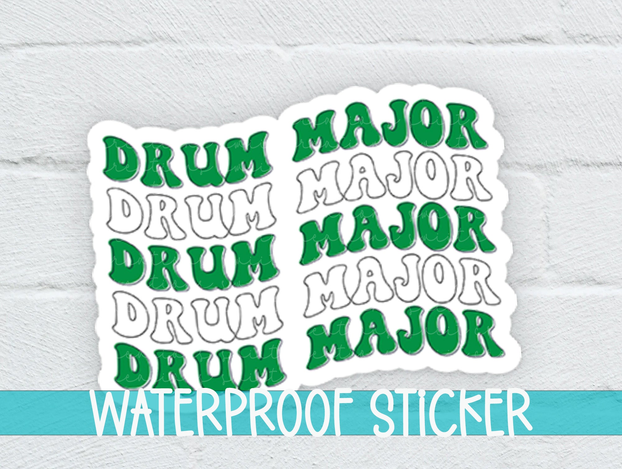 a sticker that says drum major drum major drum major drum major drum major drum