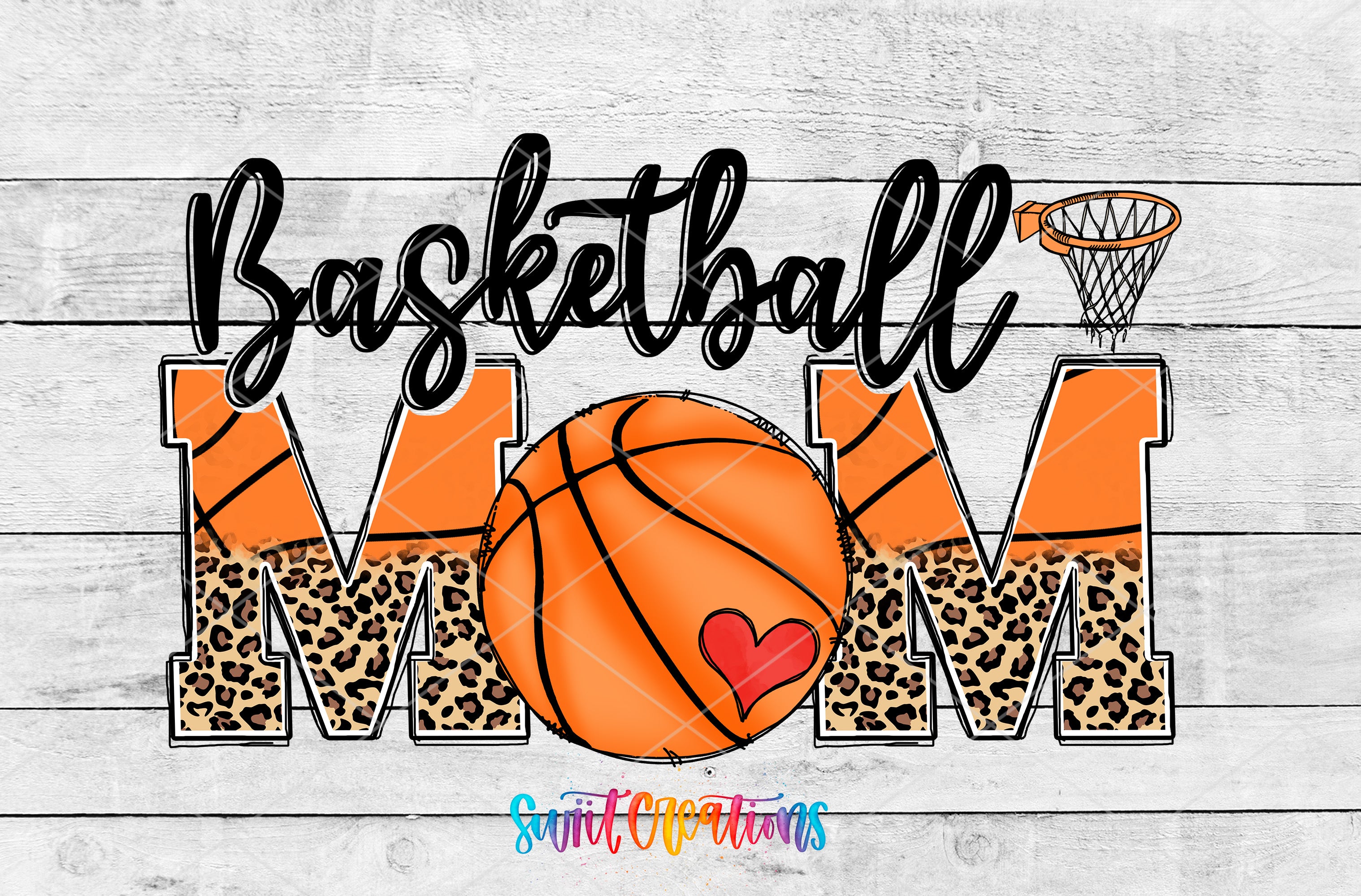 a basketball mom with leopard print on it