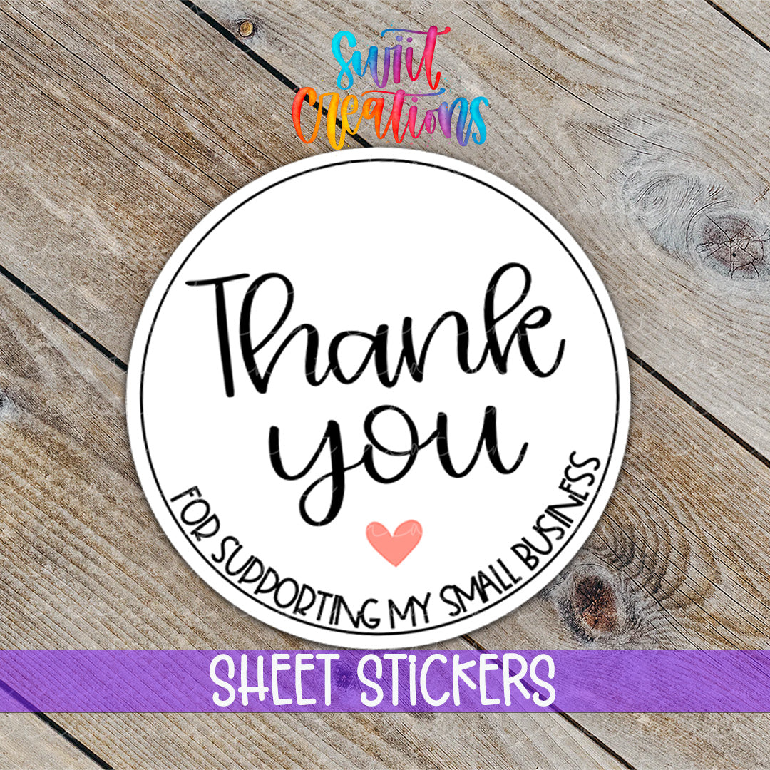 a sticker with the words thank you on it
