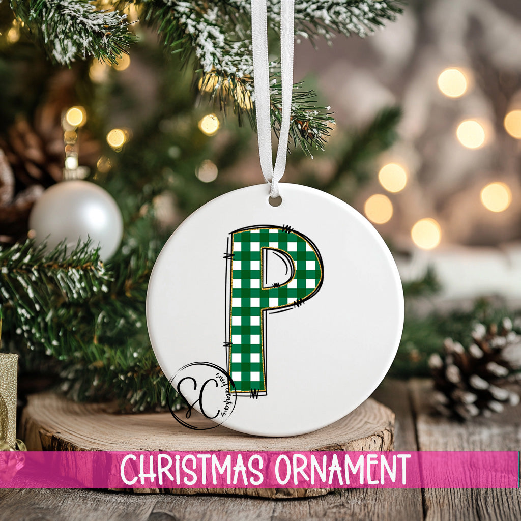 a christmas ornament hanging from a tree