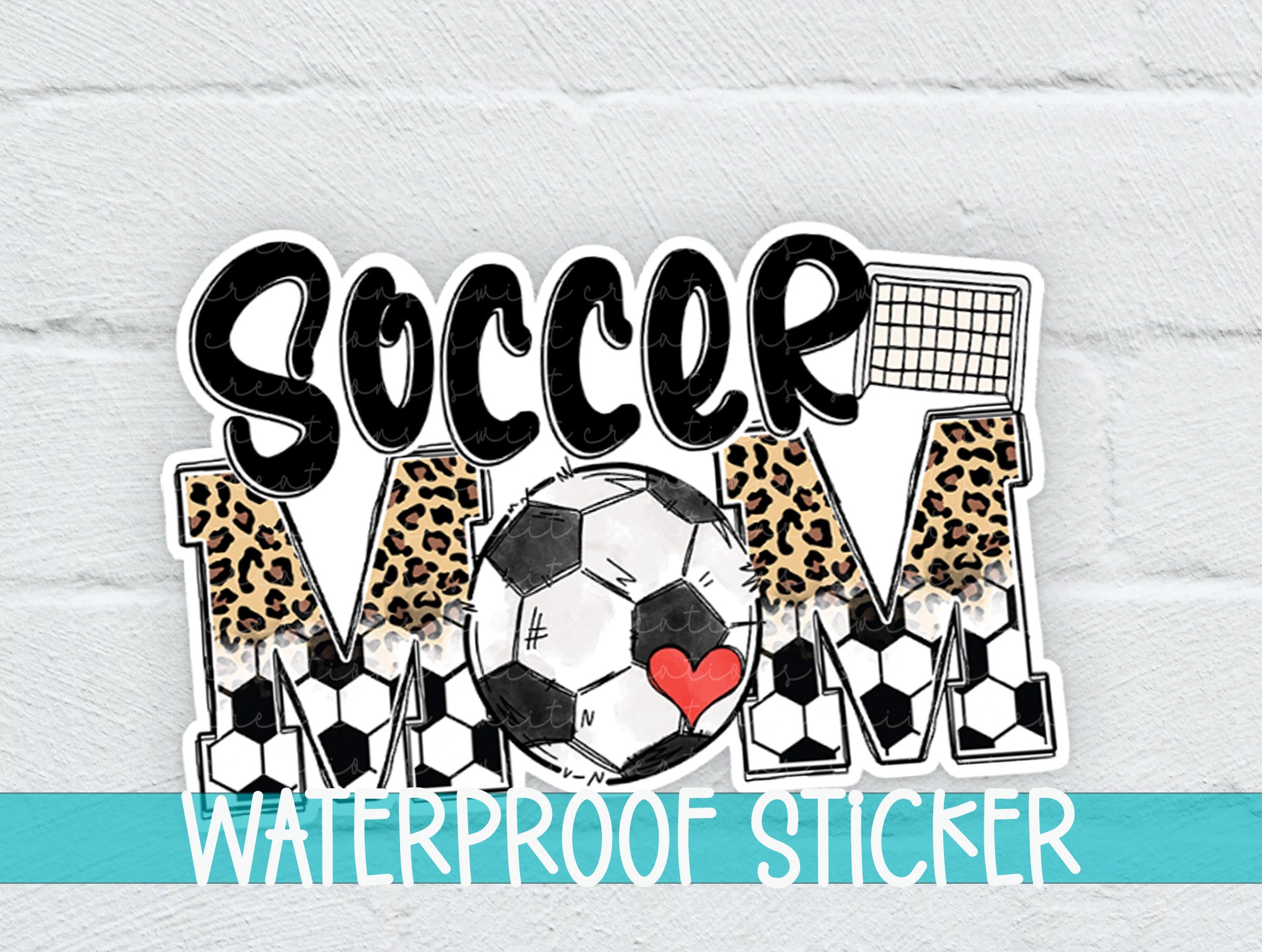 a soccer mom sticker with a soccer ball