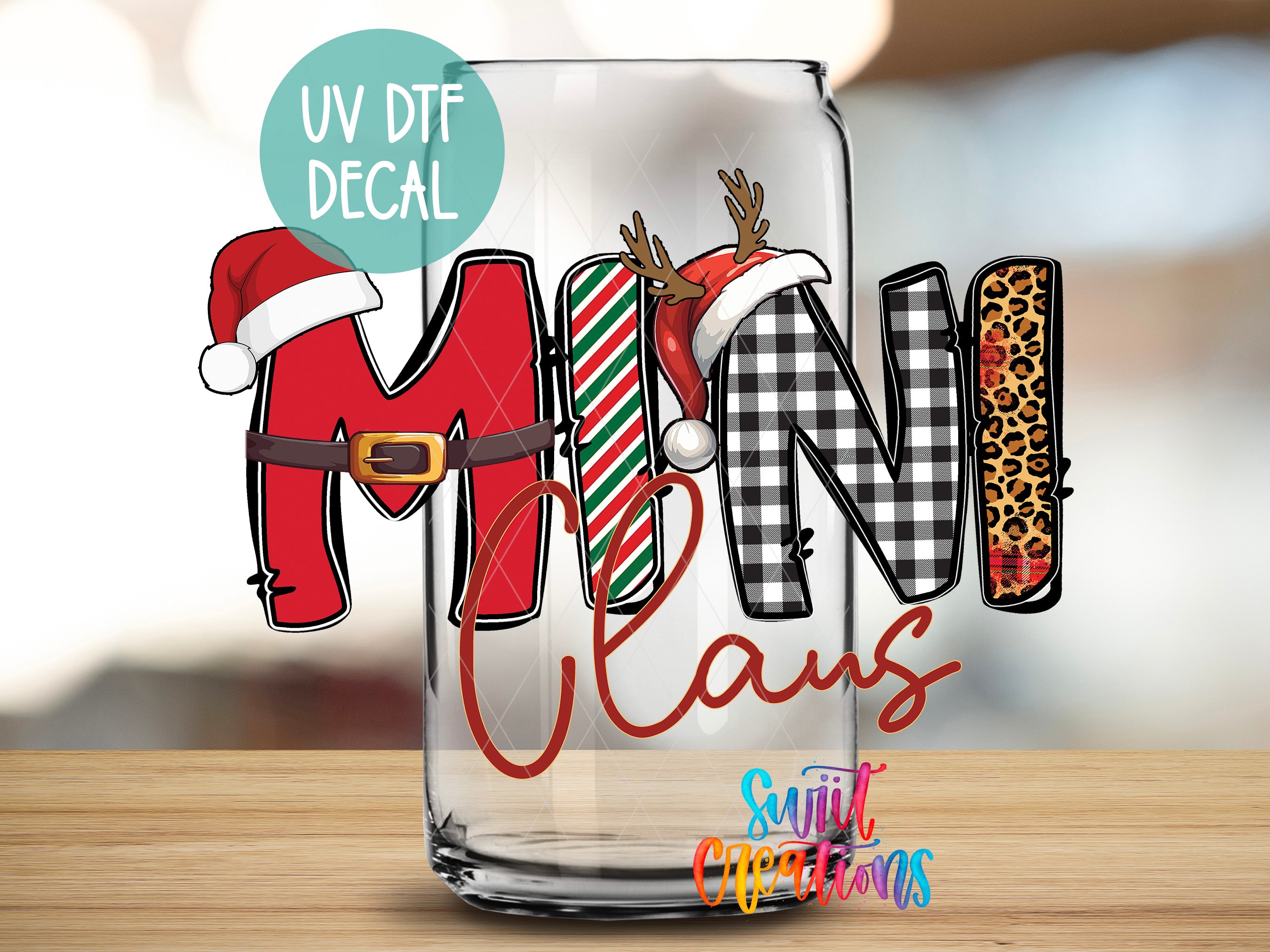 a glass with the word merry written on it