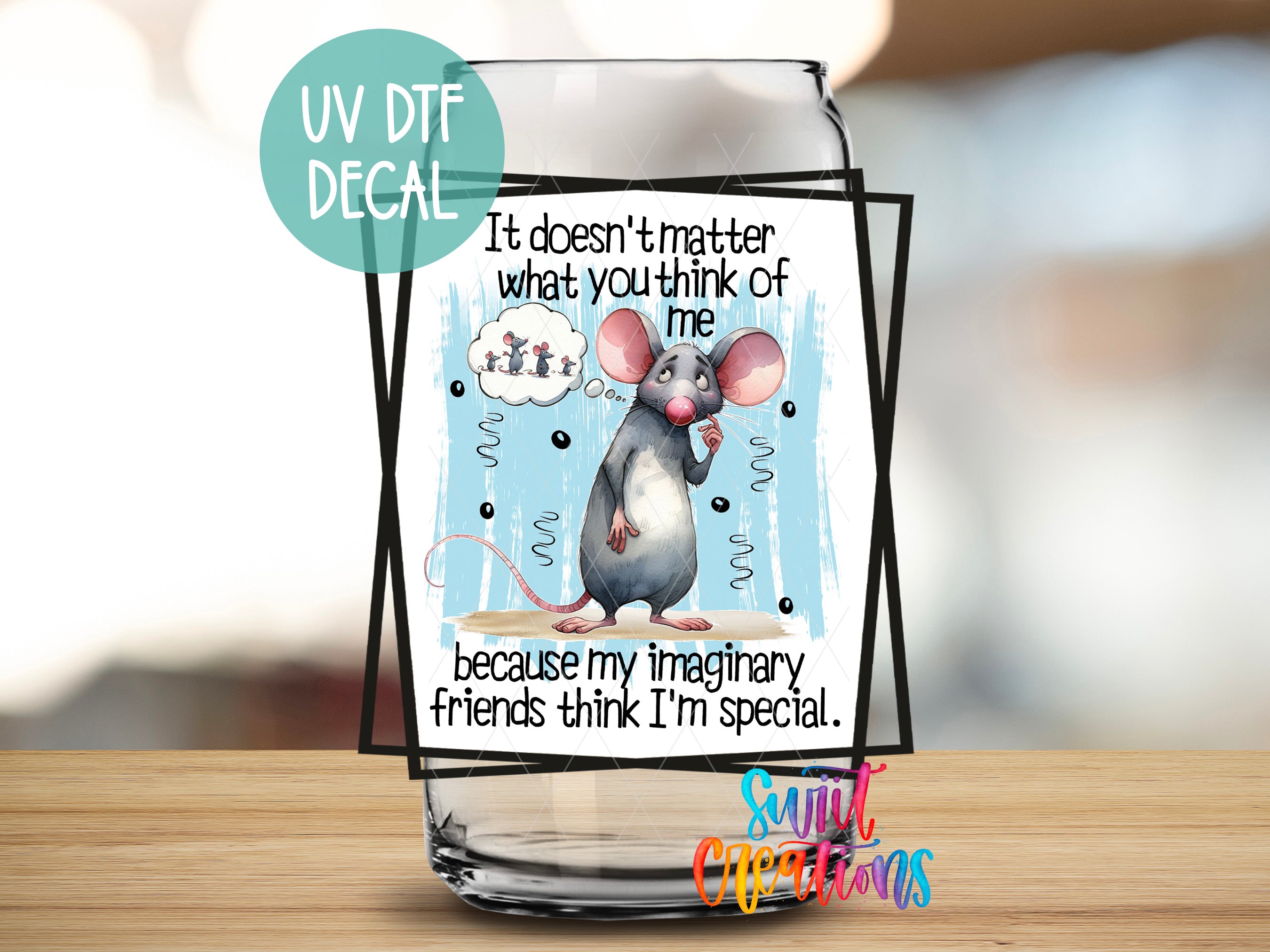 a card with a picture of a mouse on it