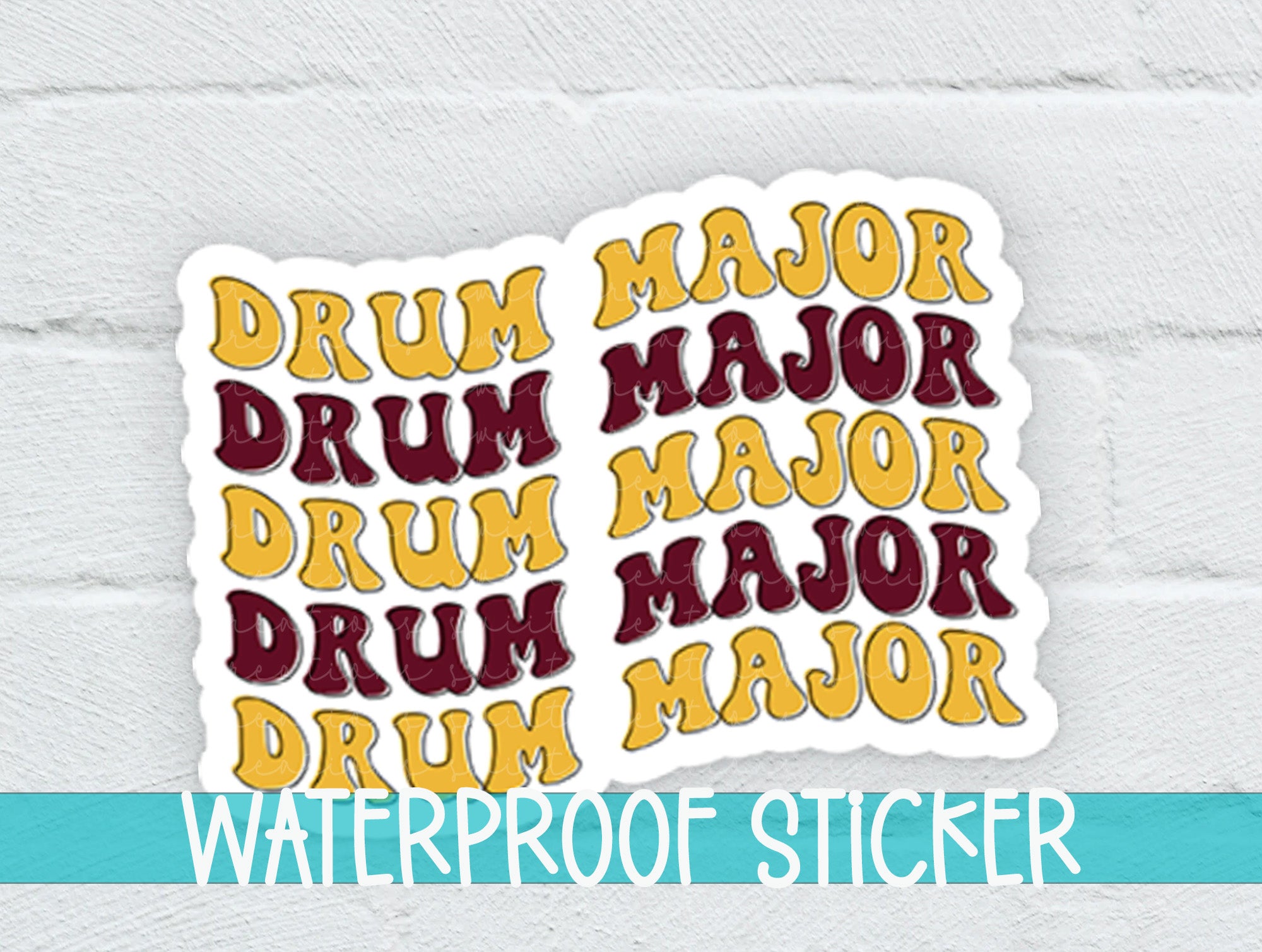 a sticker with the words waterproof sticker on it