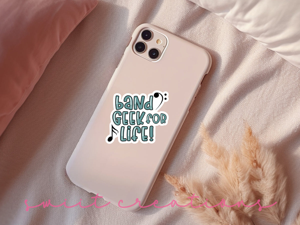 a phone case with a band geeky pop logo on it