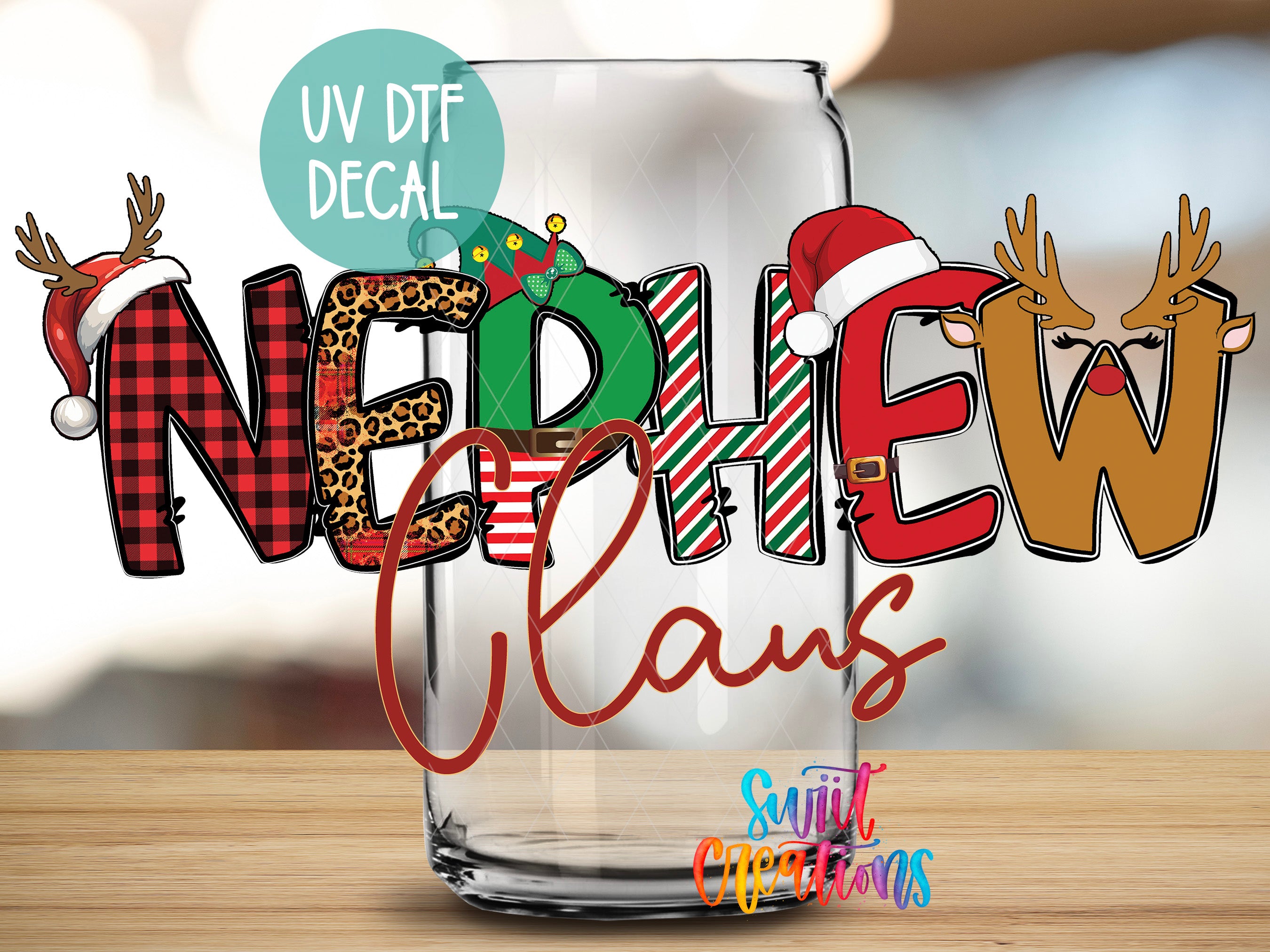 a glass with the word nerdiew glass on it