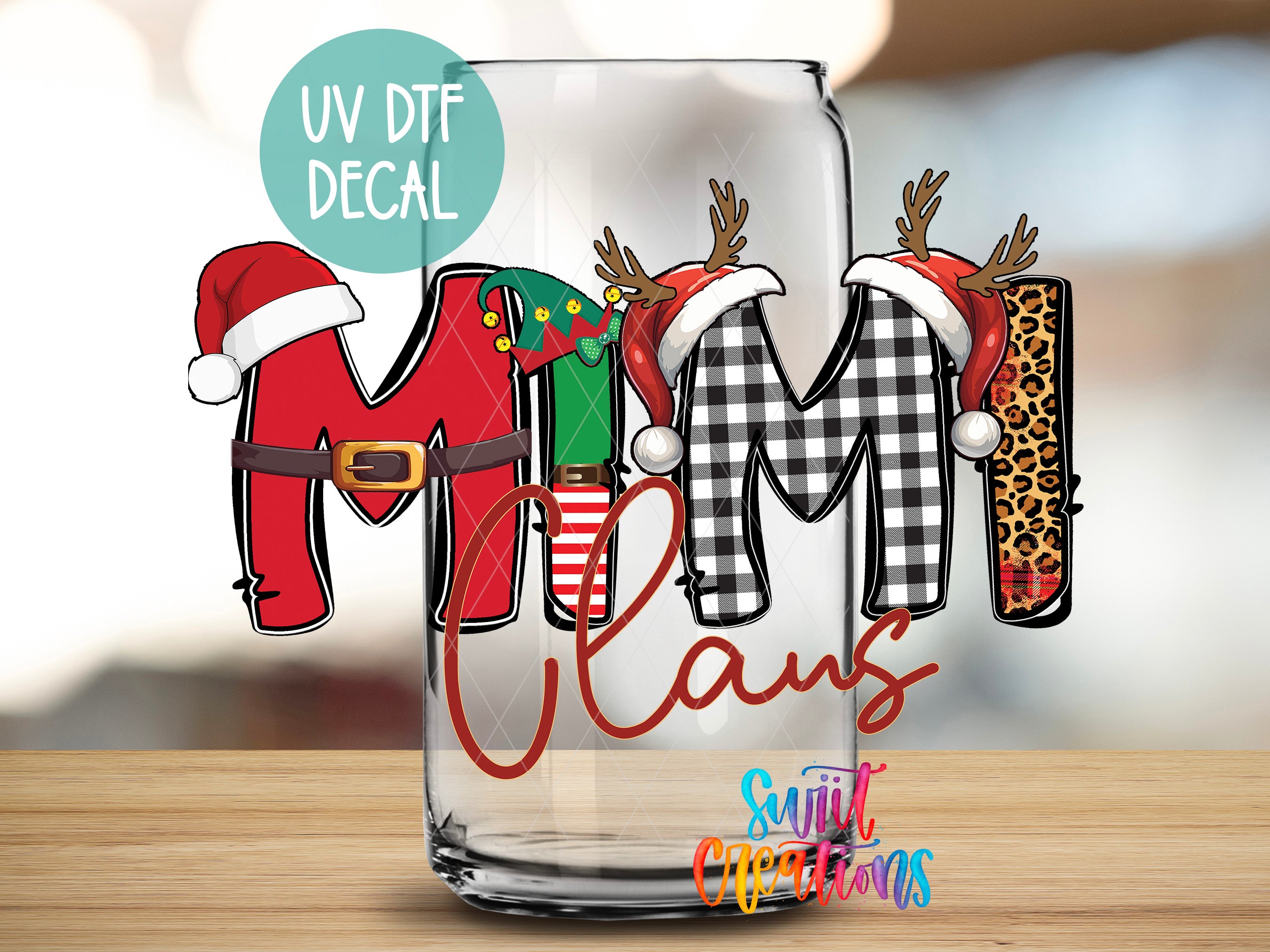 a glass with the word merry written on it