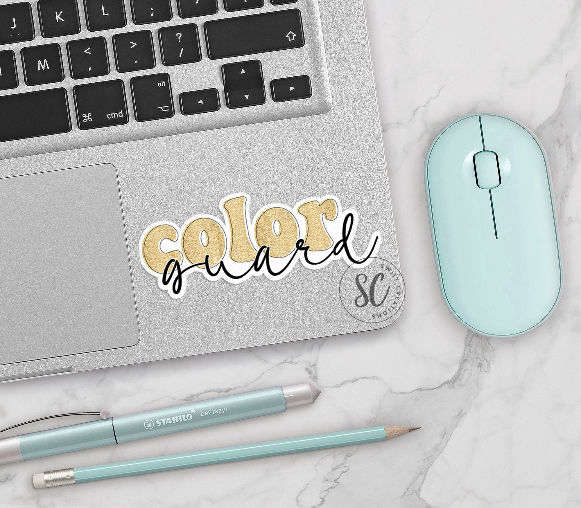 Color Guard Gold Glitter Sticker SS966