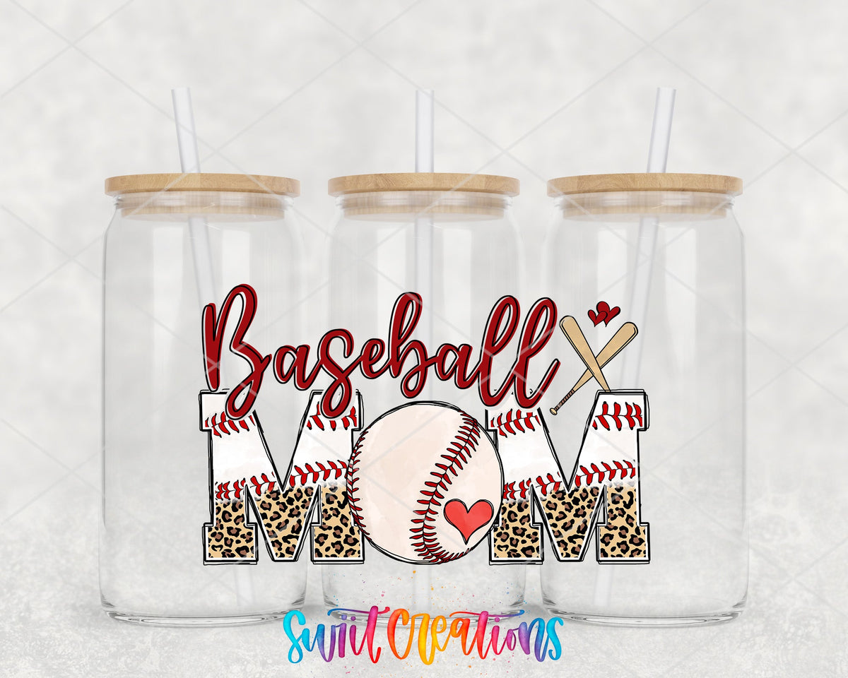 Baseball Mom UV DTF Transfer Tumbler Wrap | Leopard Print Sports | DTF223 - Swiit Creations