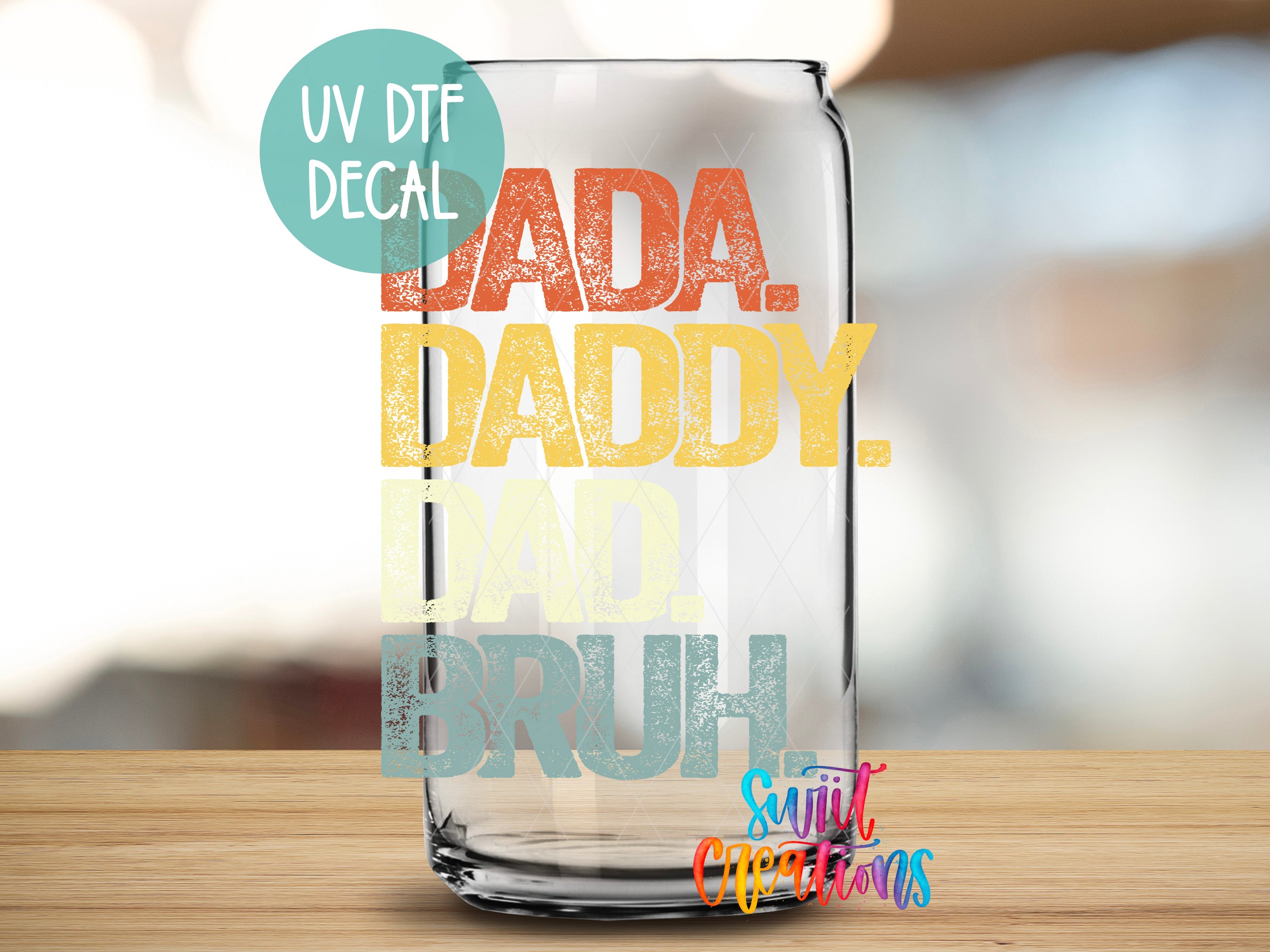 a glass vase sitting on top of a wooden table