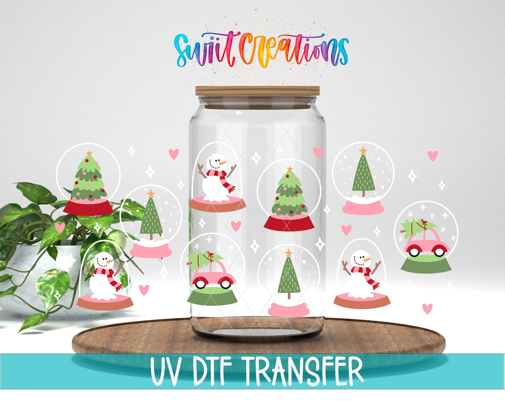 Christmas Snow Globes UV DTF Transfer Tumbler Wrap | DTF192 - Swiit Creations