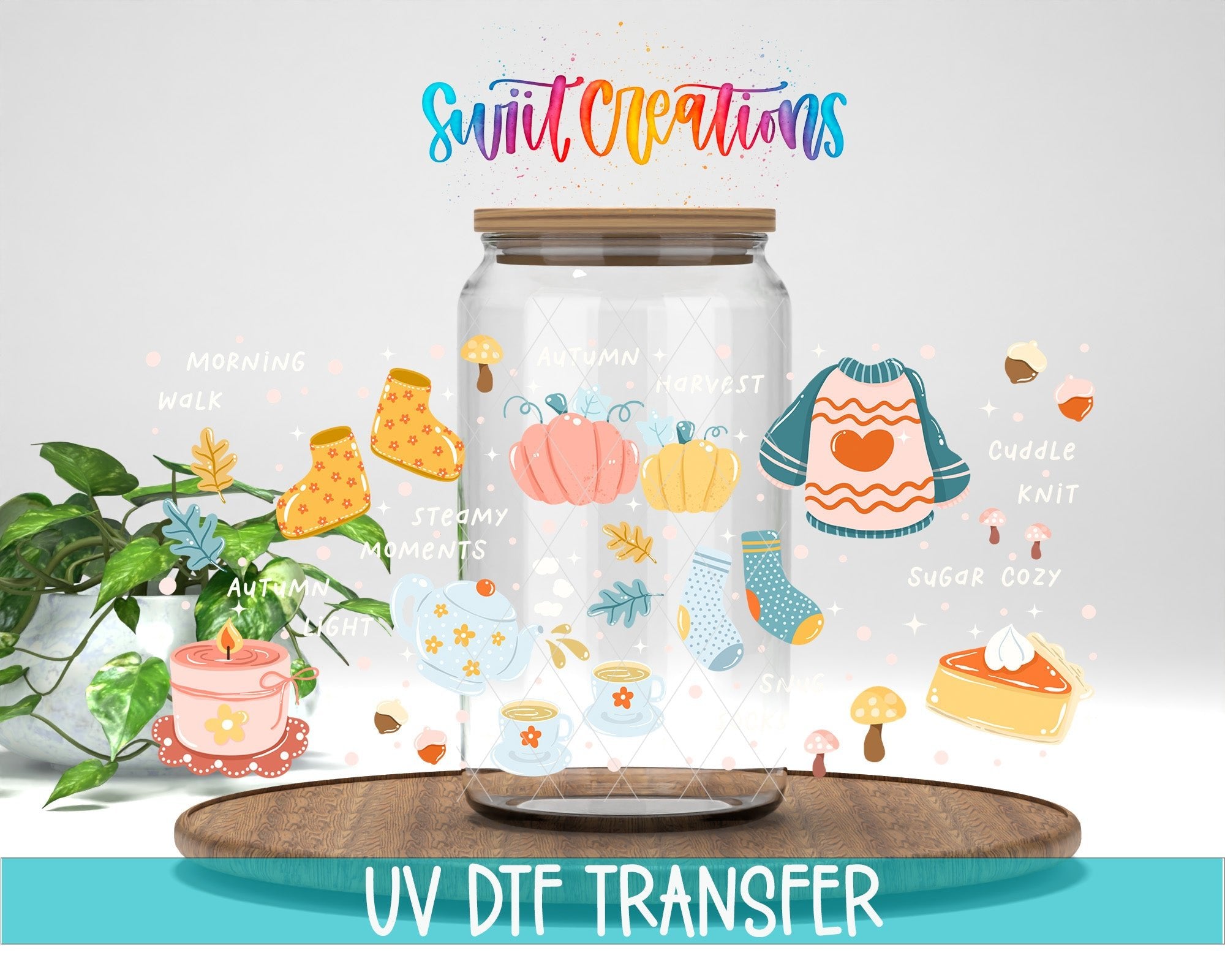 Cozy Cute Autumn Fall Harvest UV DTF Transfer Tumbler Wrap | DTF321 - Swiit Creations