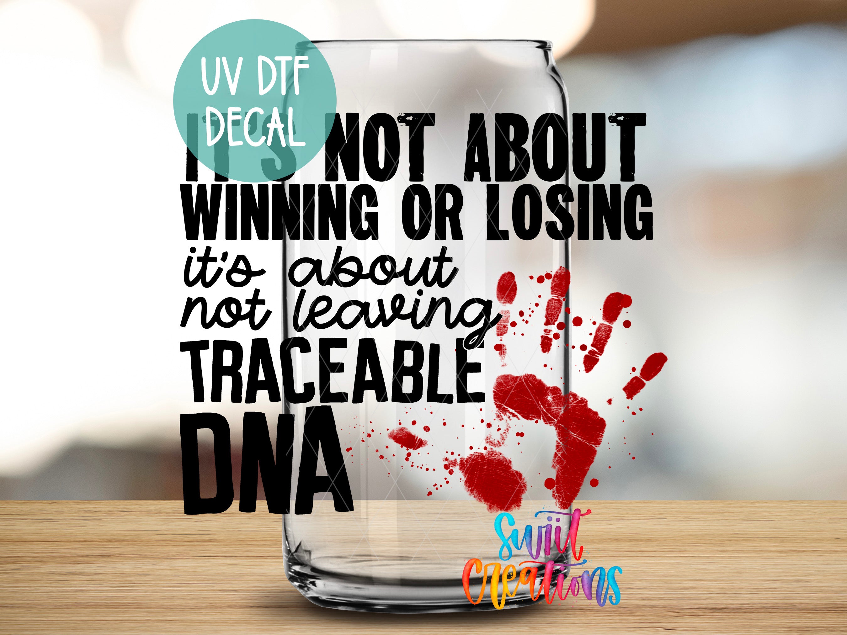 a glass with a hand print on it