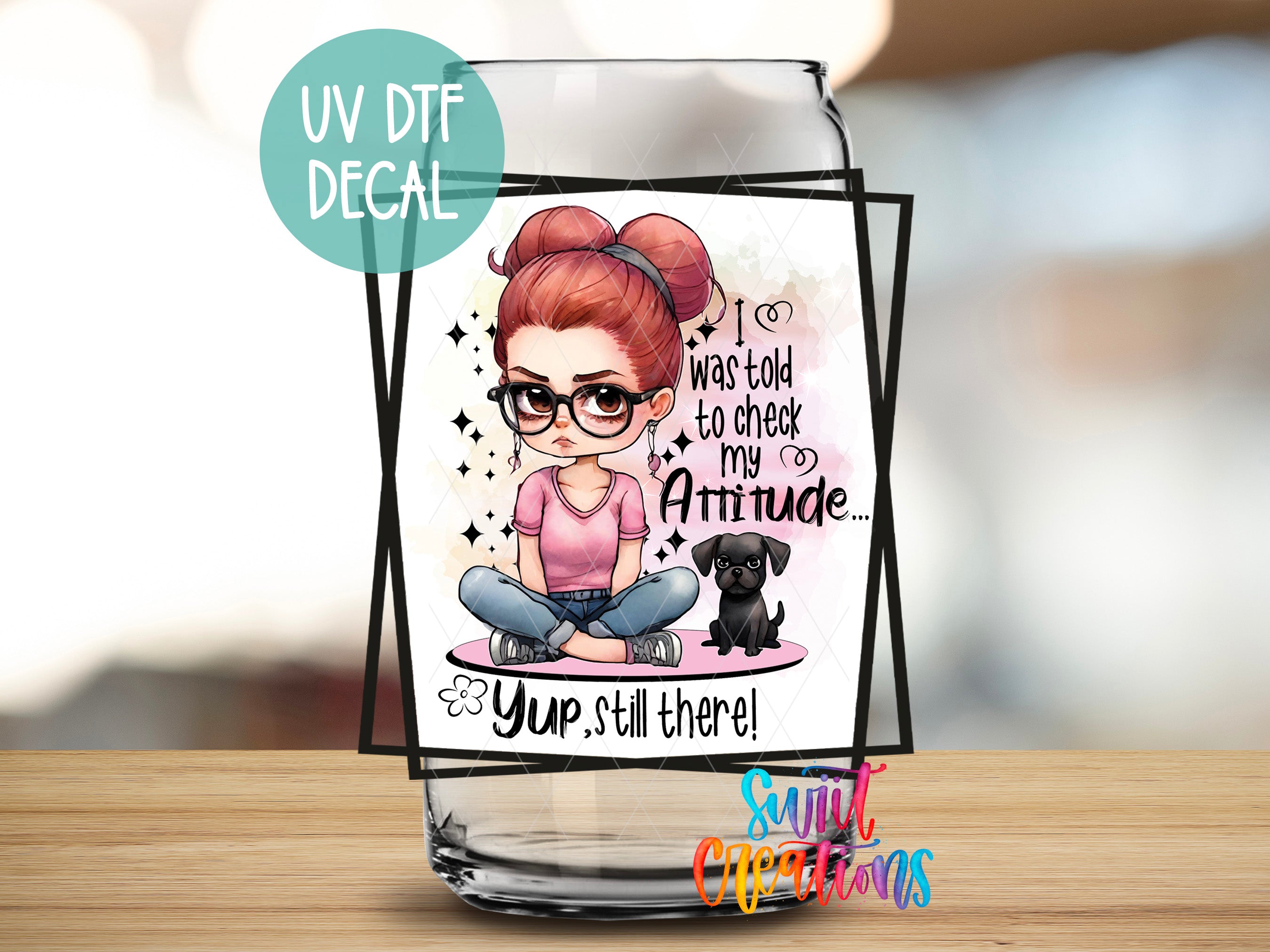 a card with a picture of a girl and a dog