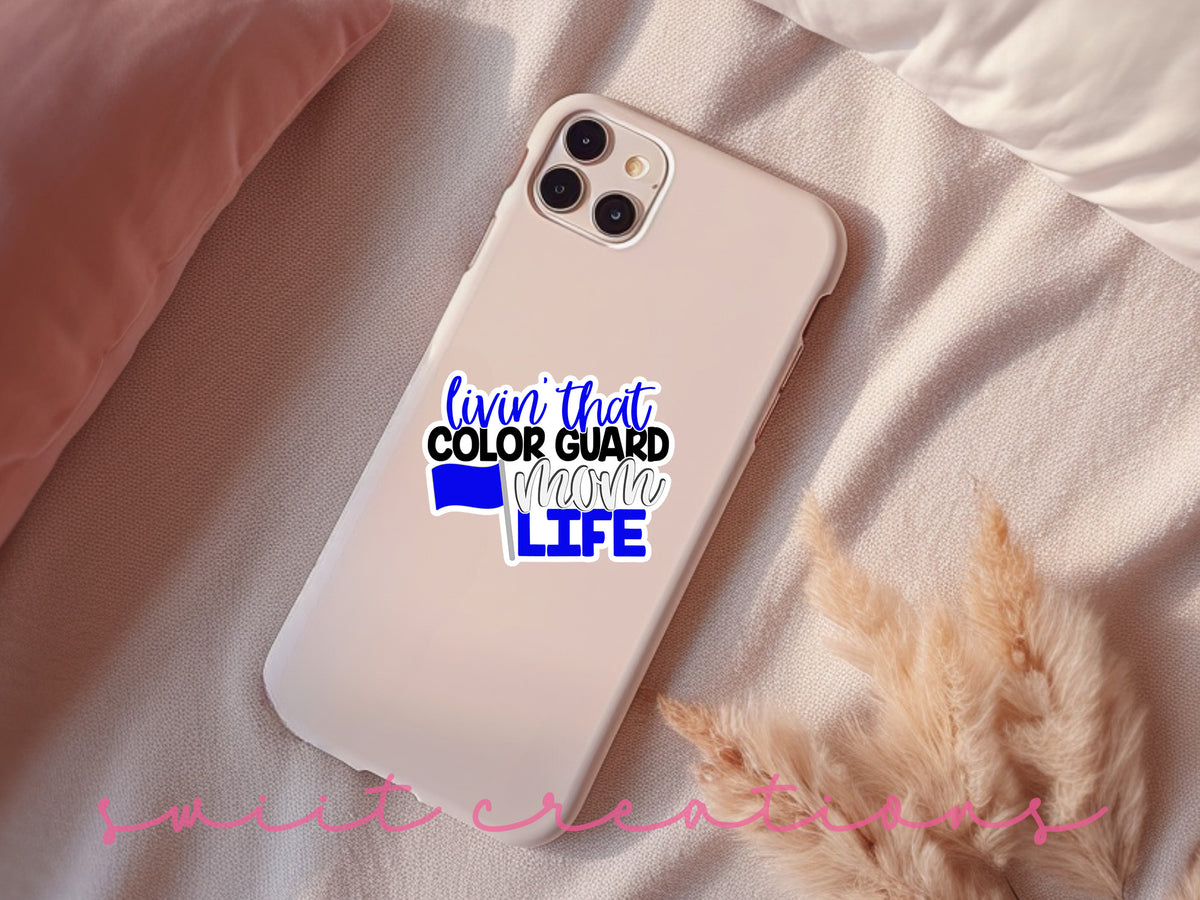 a phone case with a blue and white design on it