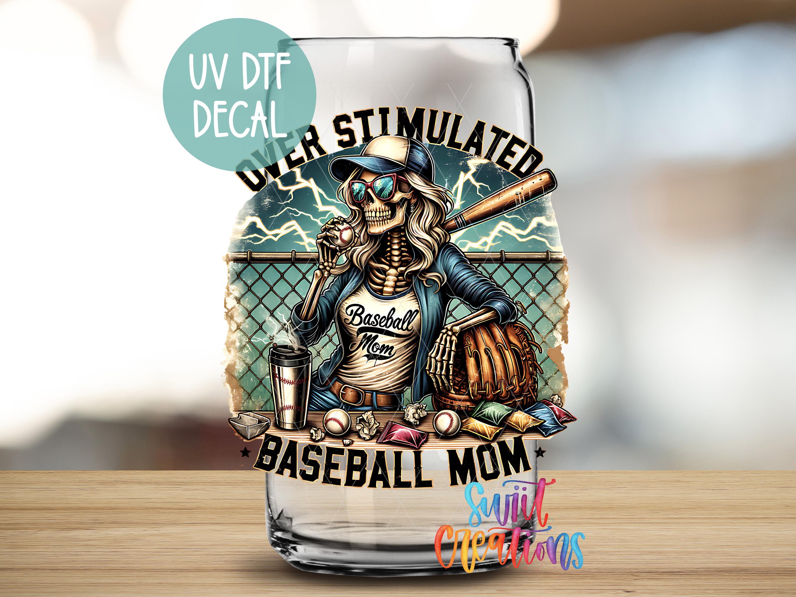 a glass with a picture of a baseball player on it