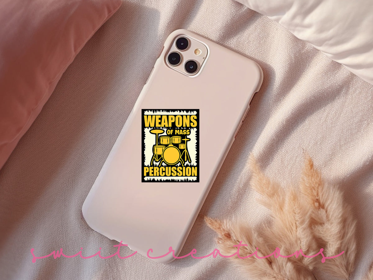a phone case with a picture of a drummer on it