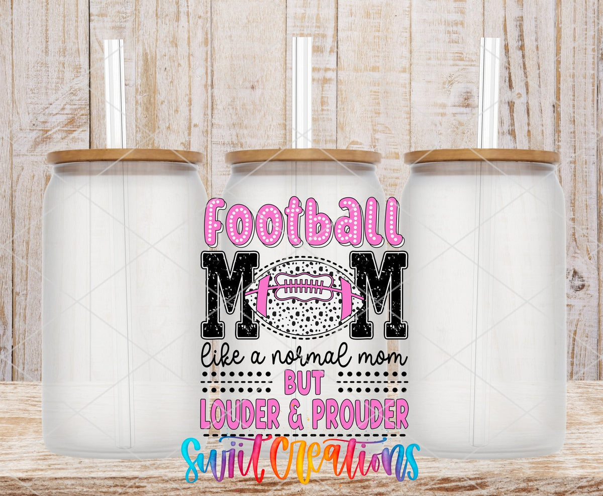 Football Mom UV DTF Decal | Pink Sports Tumbler Wrap | UV1028 - Swiit Creations