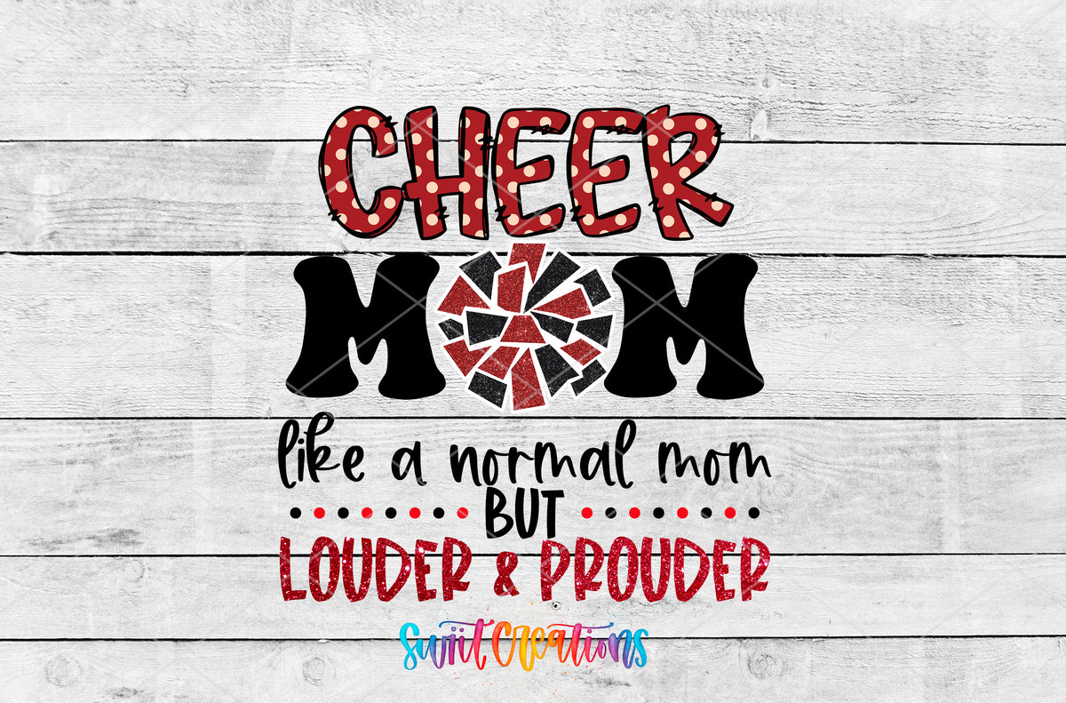 Cheer Mom Red artwork detail for the finished 16 oz tumbler