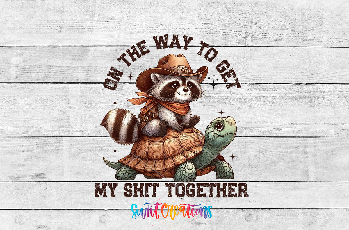 On the Way to Get My Shit Together artwork detail for the finished 16 oz tumbler