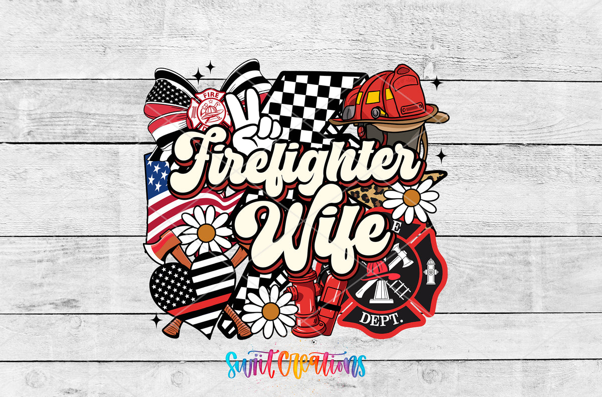 Firefighter Wife artwork detail for the finished 16 oz tumbler