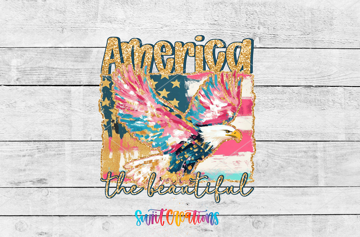 America the Beautiful Eagle artwork detail for the finished 16 oz tumbler