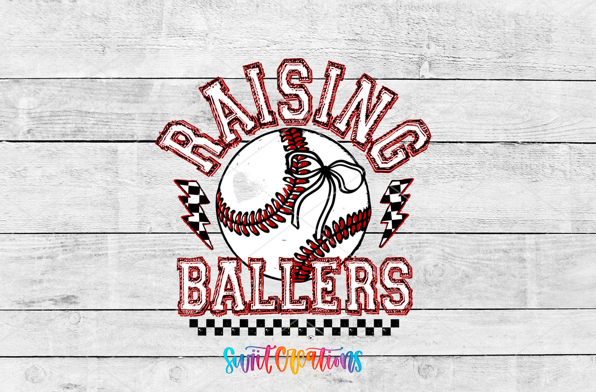 Raising Ballers Baseball artwork detail for the finished 16 oz tumbler