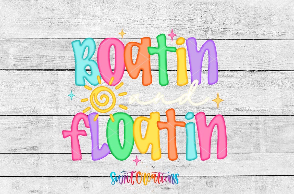 Boatin' and Floatin' artwork detail for the finished 16 oz tumbler
