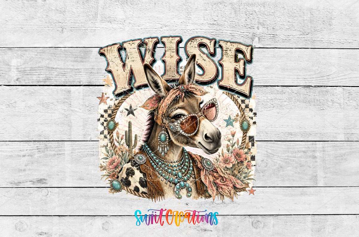 Western Glam Wise Ass artwork detail for the finished 16 oz tumbler