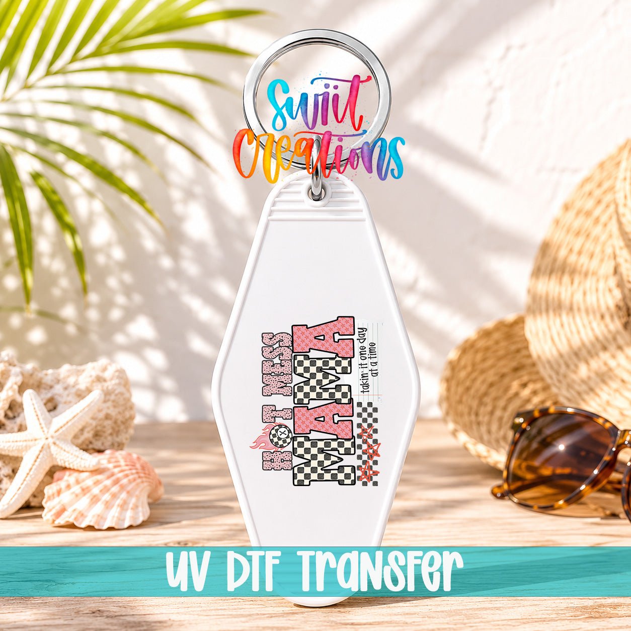 Hot Mess Mama Motel Keychain UV DTF Transfer | Funny Mom Saying | MK1986 - Swiit Creations
