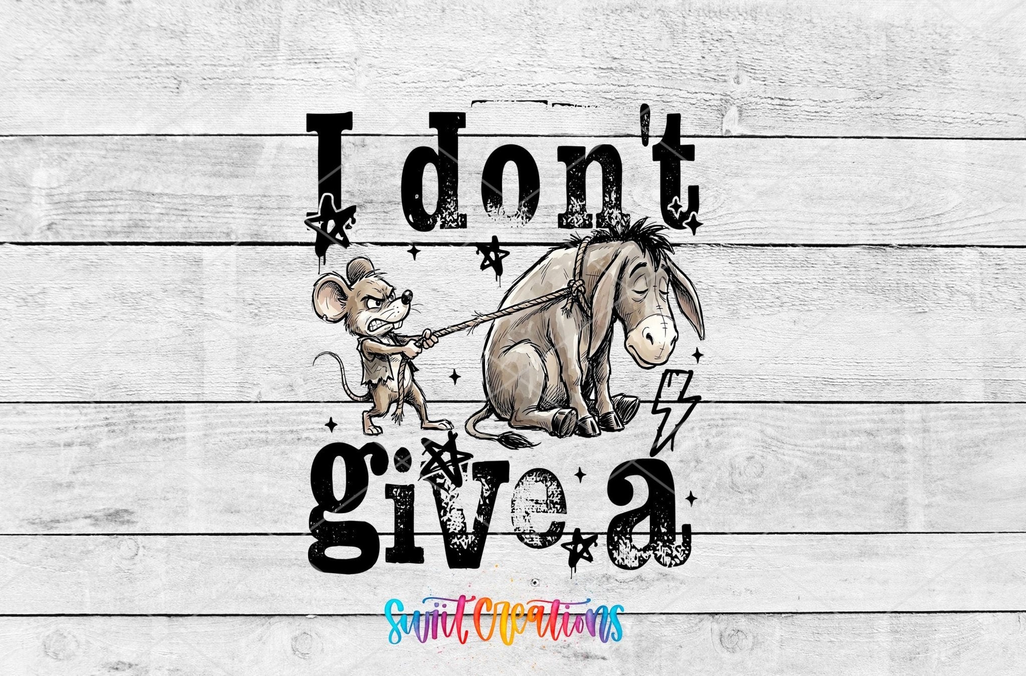 I Don't Give A Motel Keychain UV DTF Transfer | Funny Mouse Donkey Design | MK1922 - Swiit Creations