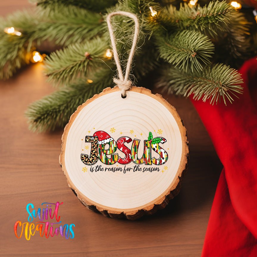 Jesus is the Reason for the Season Christmas UV DTF Ornament Transfer | O-1237 - Swiit Creations