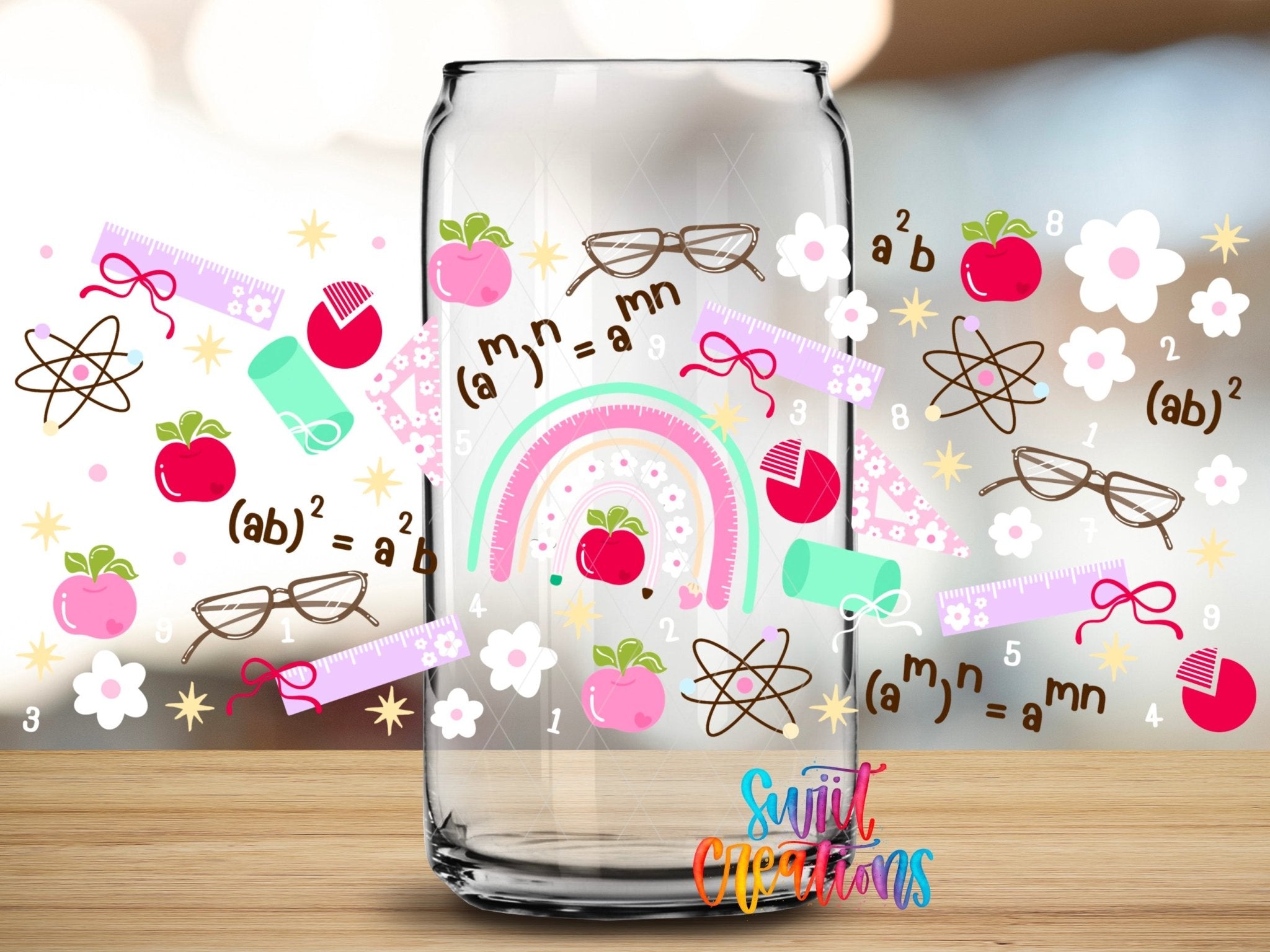 Math Time UV DTF Transfer Tumbler Wrap | Teacher Math Transfer | School Themed UV DTF | DTF325 - Swiit Creations