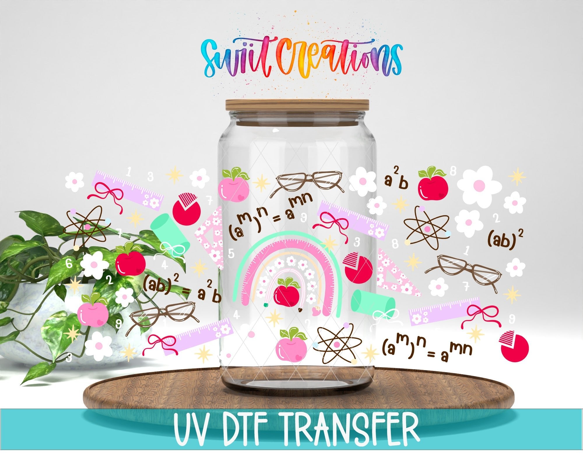 Math Time UV DTF Transfer Tumbler Wrap | Teacher Math Transfer | School Themed UV DTF | DTF325 - Swiit Creations