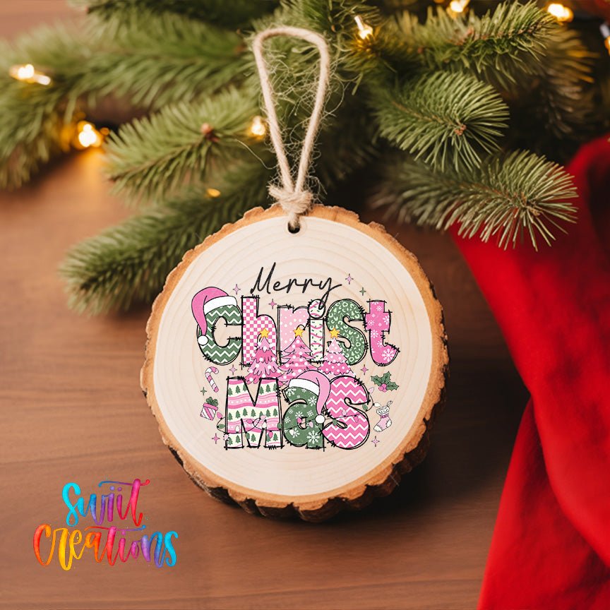 Merry Christmas UV DTF Ornament Transfer | O-1212 - Swiit Creations