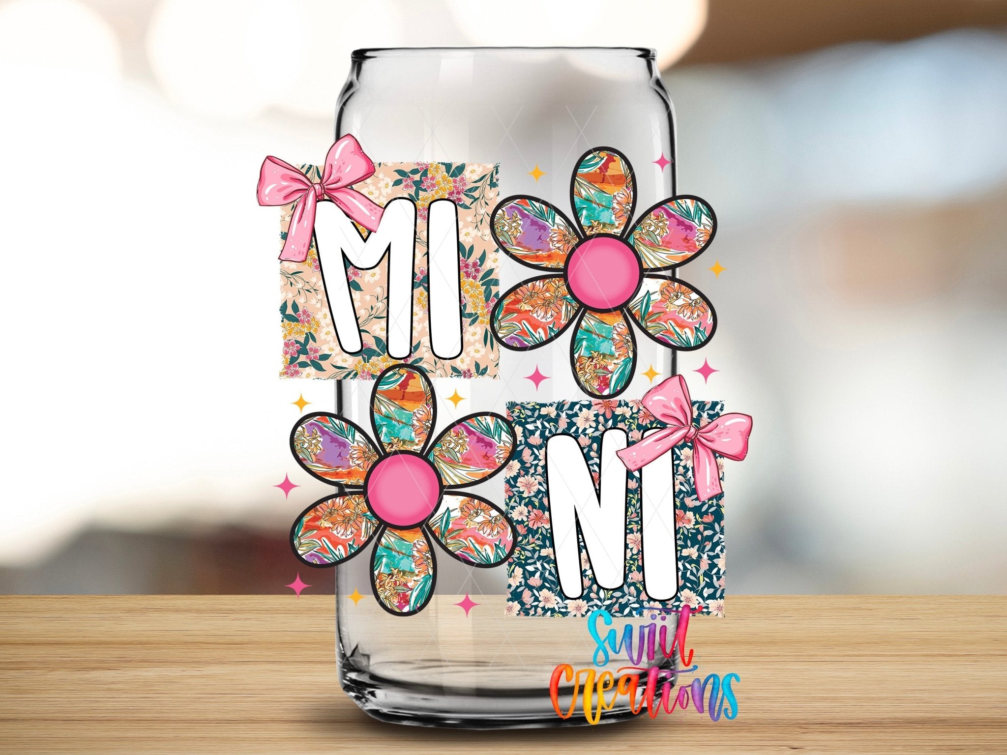 Mini Floral Patchwork Daisy UV DTF Tumbler Transfer Decal | UV2026 - Swiit Creations