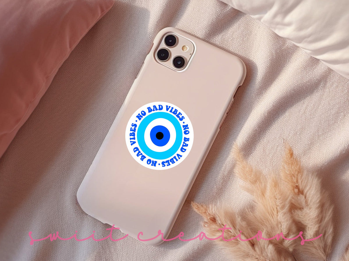 No Bad Vibes Evil Eye Sticker SS830 - Swiit Creations