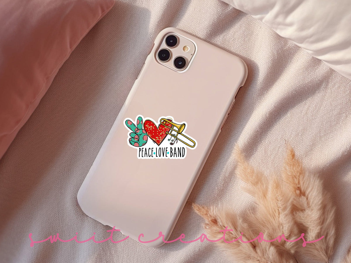 Peace Love Trombone Sticker SS310 - Swiit Creations
