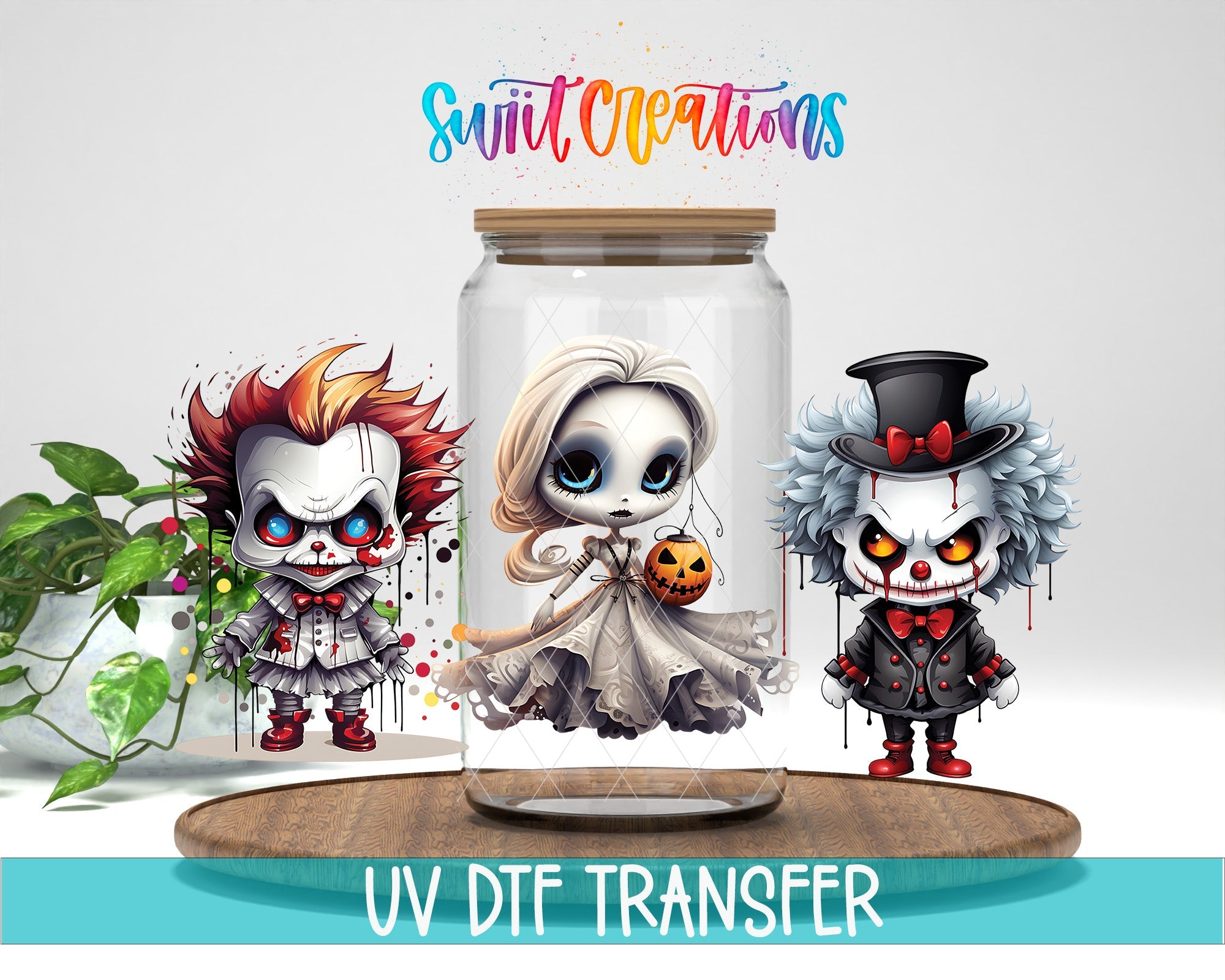 Scary Creature Doll Halloween UV DTF Transfer Tumbler Wrap | DTF144 - Swiit Creations
