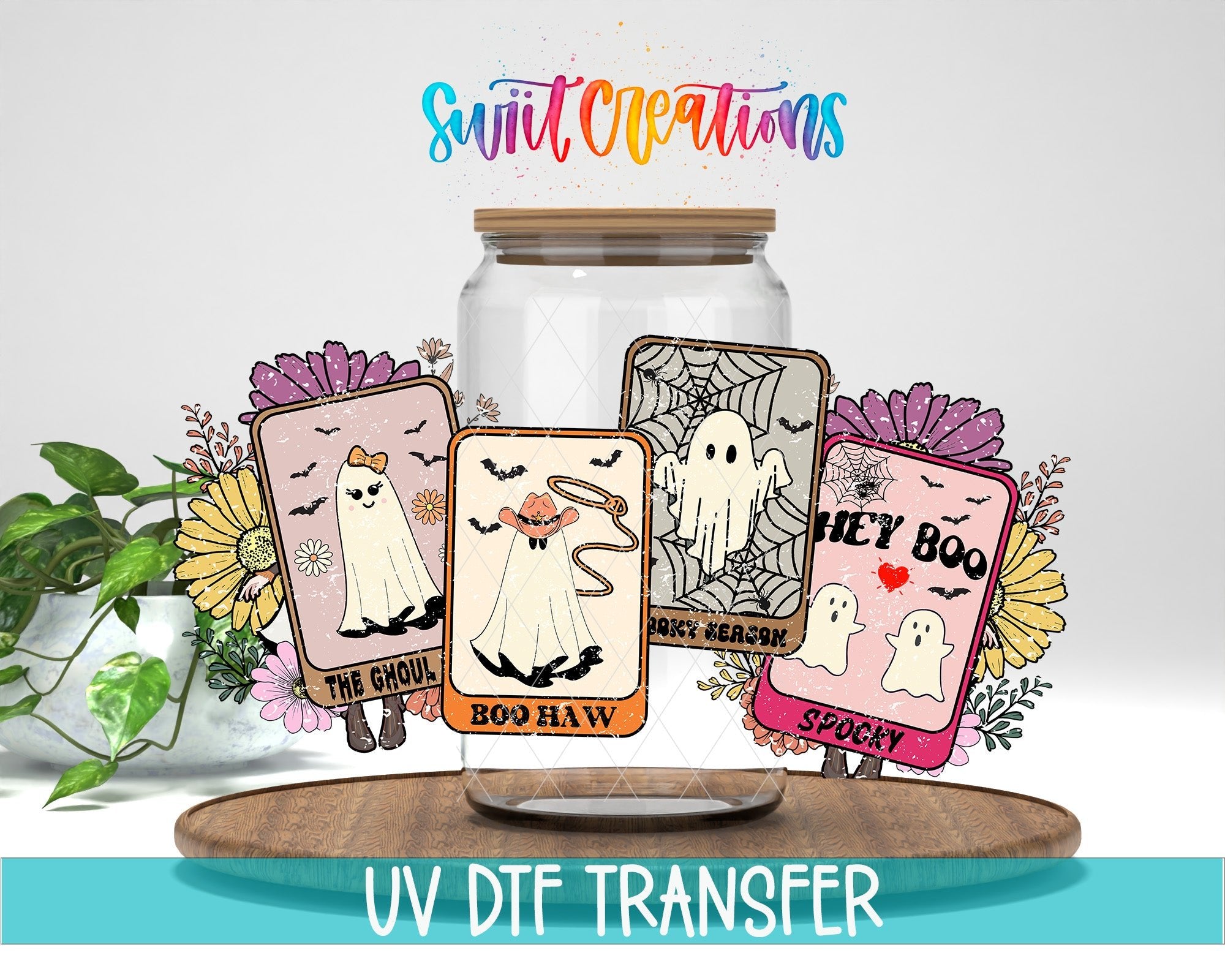 Tarot Ghost Halloween UV DTF Transfer Tumbler Wrap | DTF128 - Swiit Creations