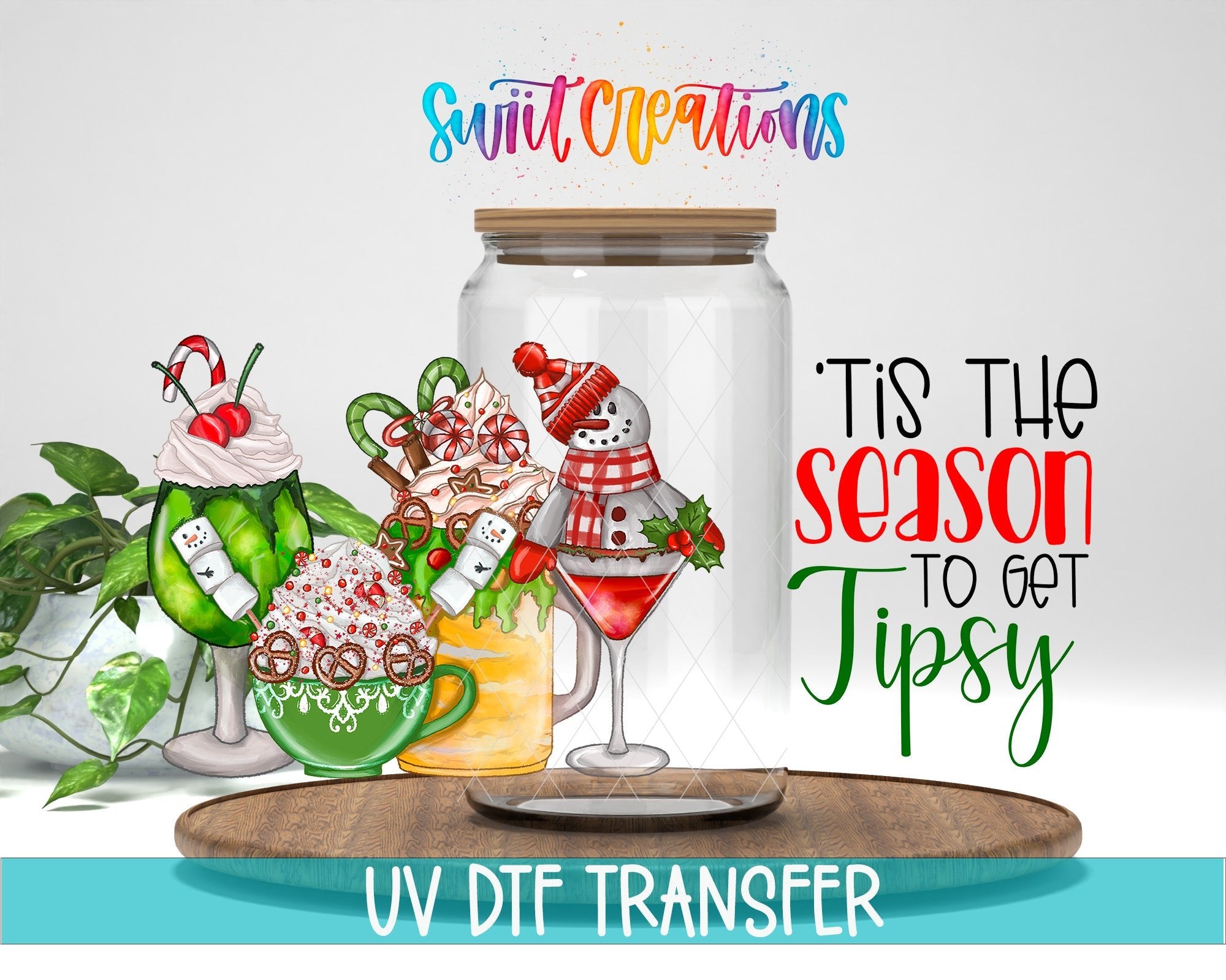 Tis The Season To Get Tipsy Christmas UV DTF Transfer Tumbler Wrap | DTF189 - Swiit Creations