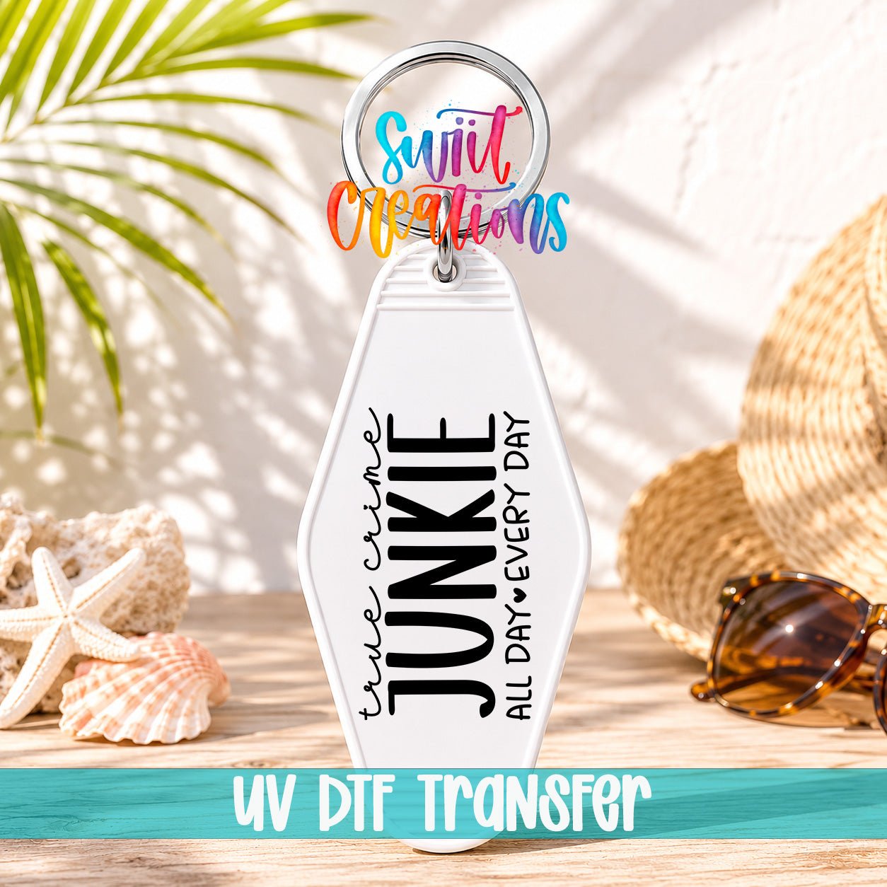 True Crime Junkie Motel Keychain UV DTF Transfer | Crime Lover Gift | MK1555 - Swiit Creations