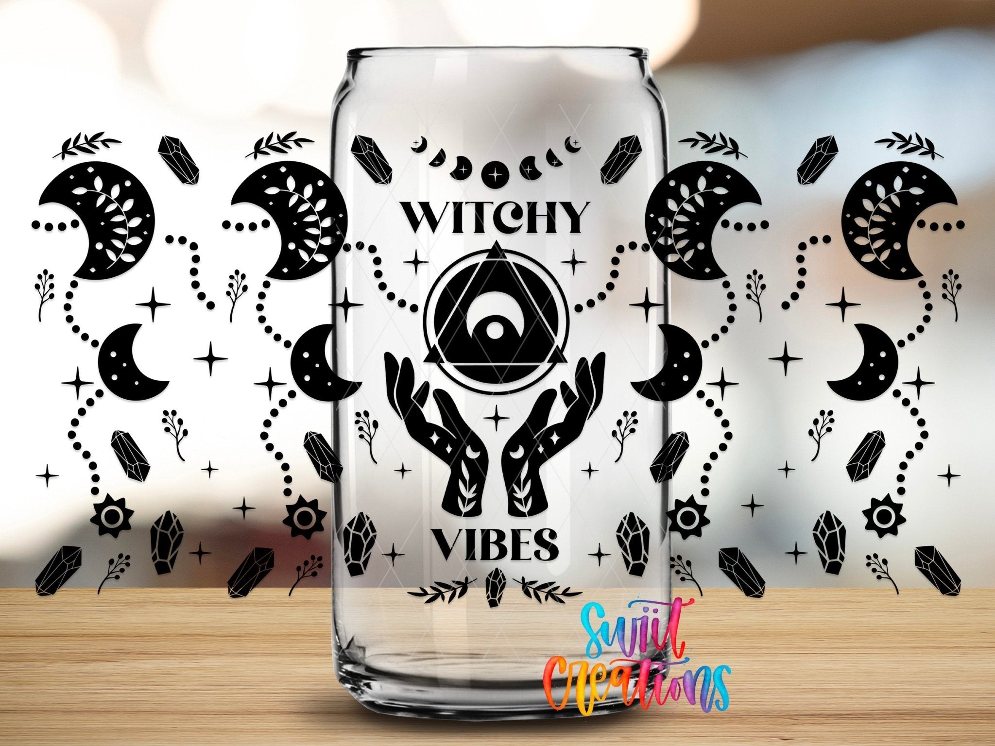 Witchy Vibes Moon Phase UV DTF Transfer Tumbler Wrap | DTF022 - Swiit Creations