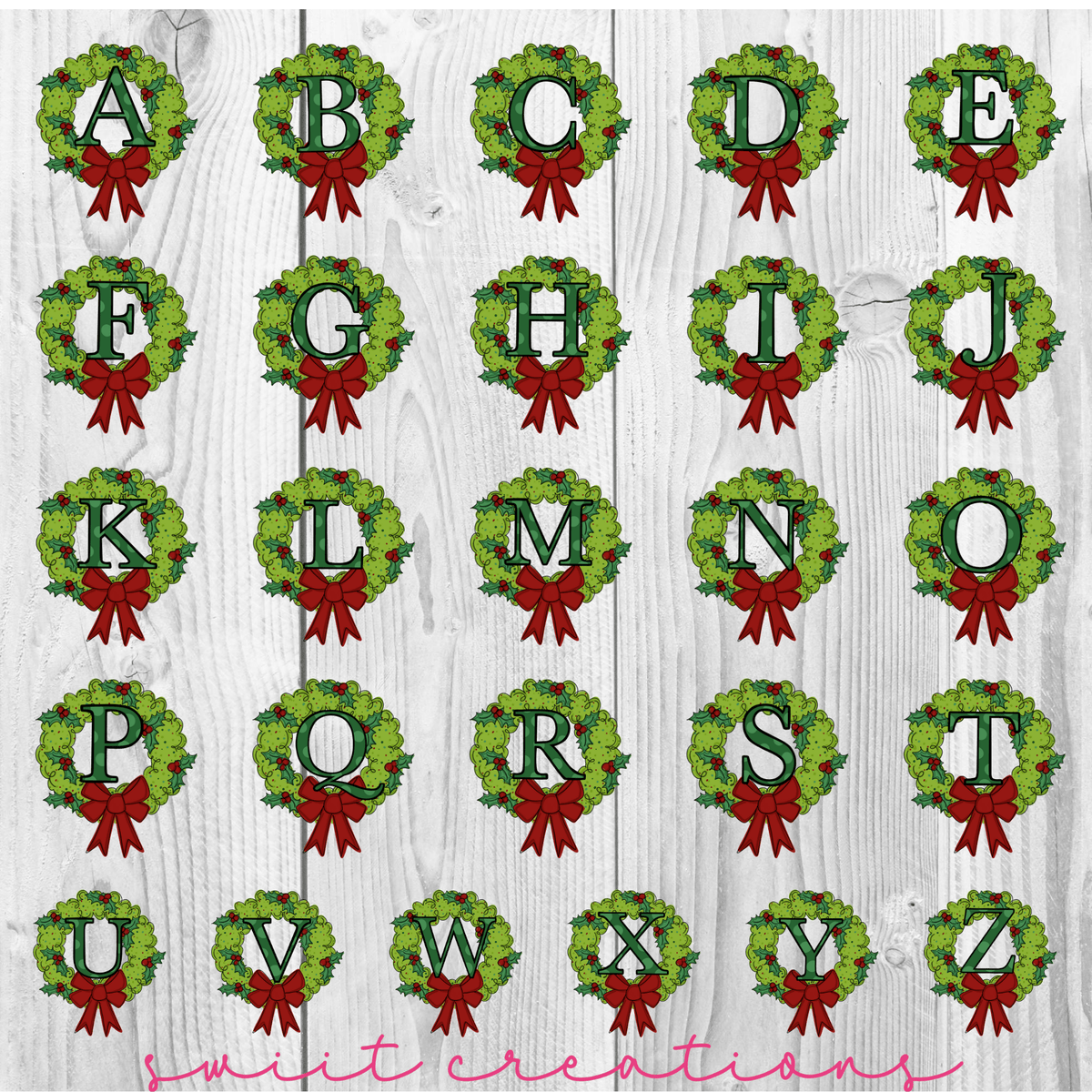 Wreath Christmas Personalized Christmas Ornament CFO09 - Swiit Creations
