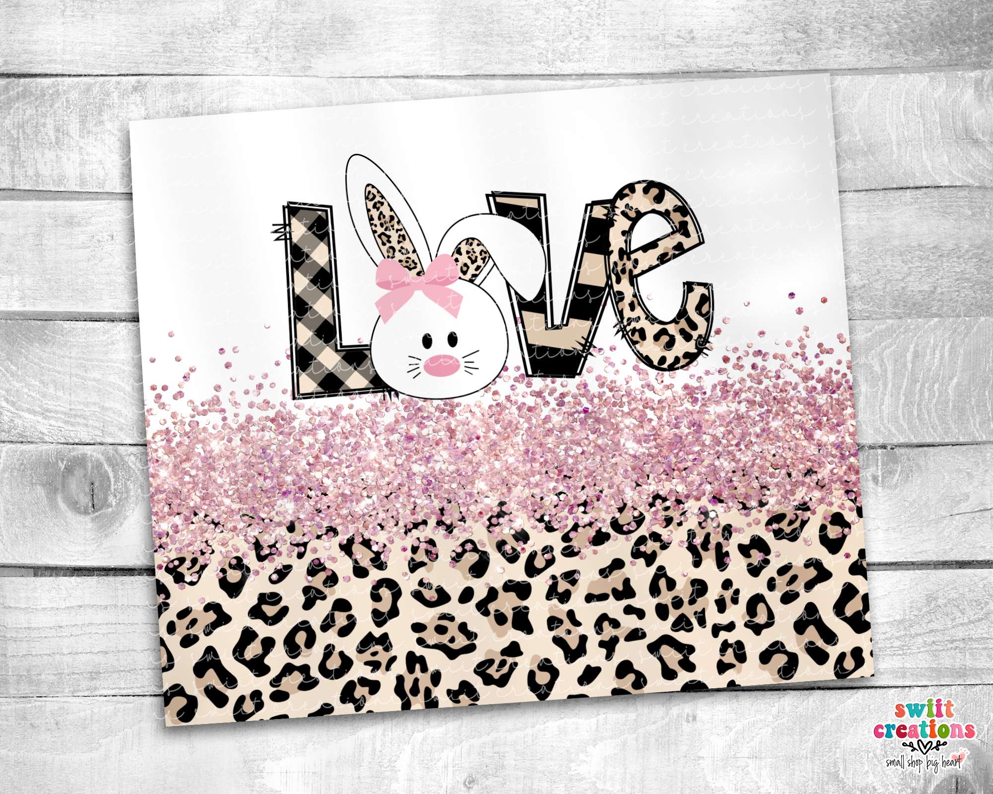 Bunny Love Leopard Tumbler (T155)