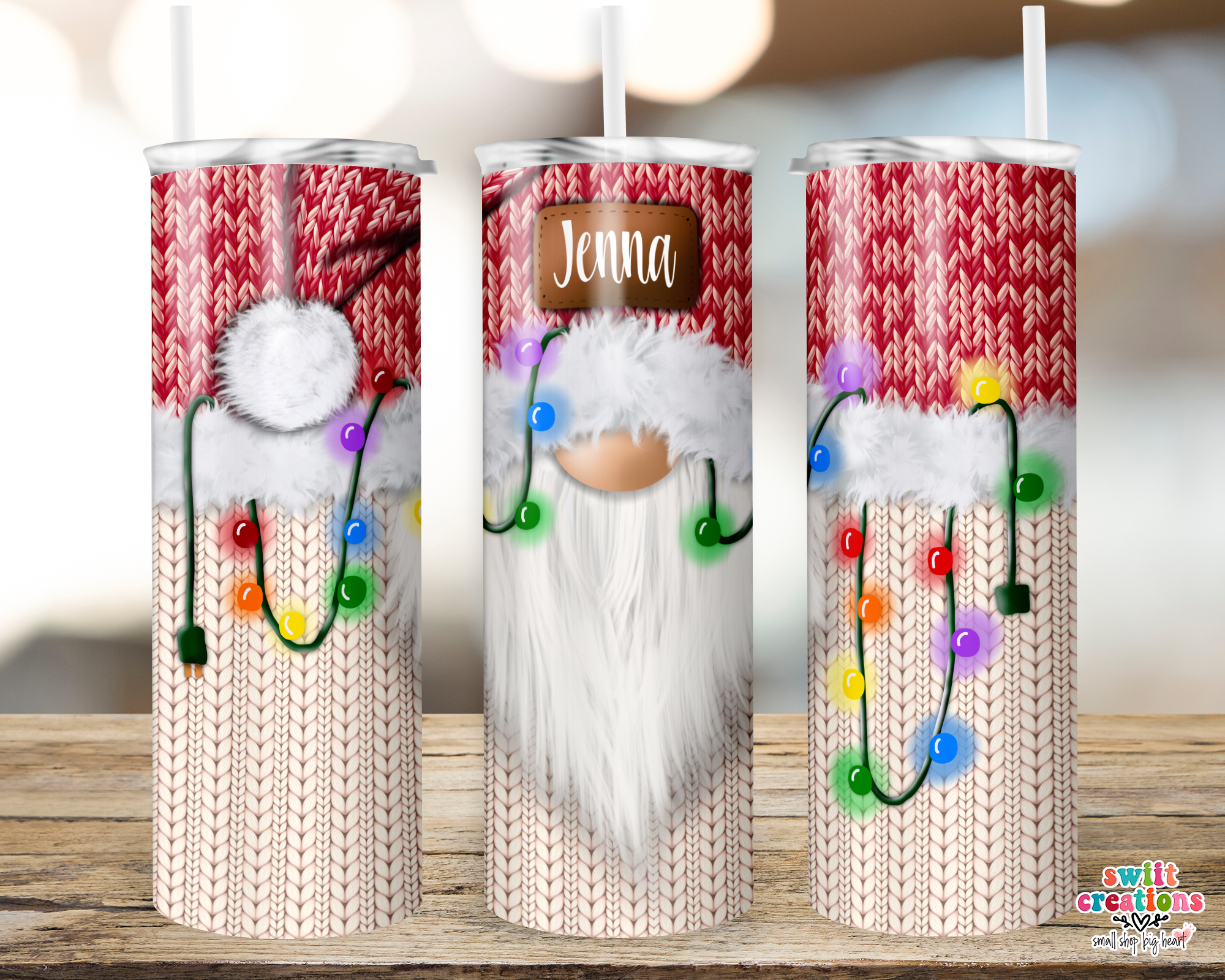 Christmas Lights Gnome Tumbler (T306)