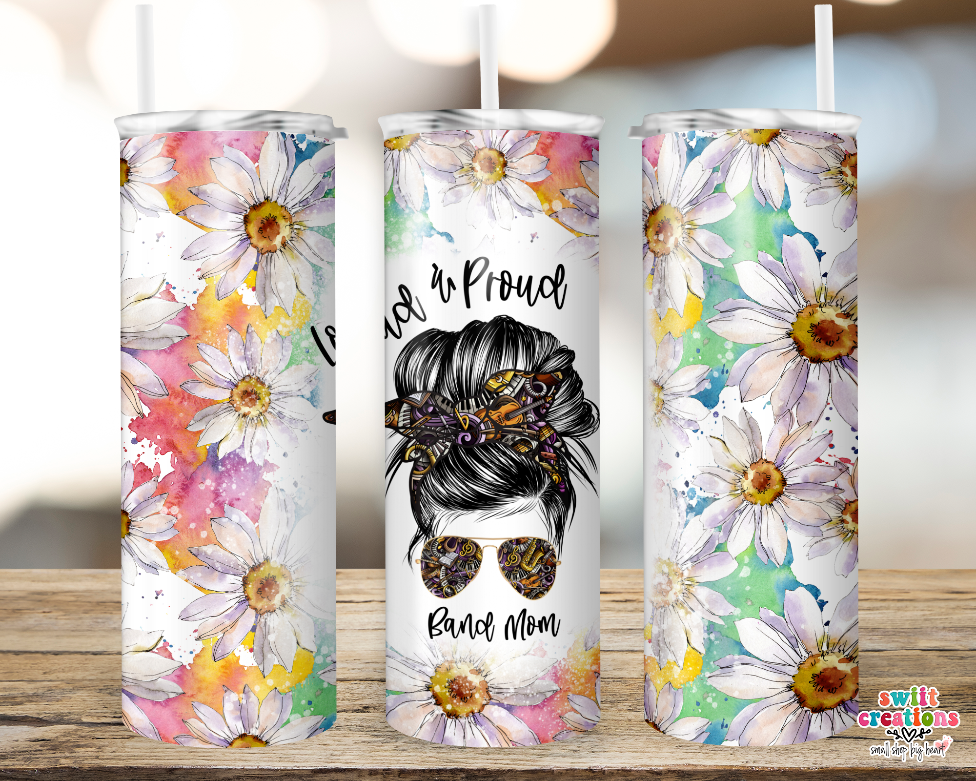Floral Loud and Proud Band Mom Tumbler (T263)
